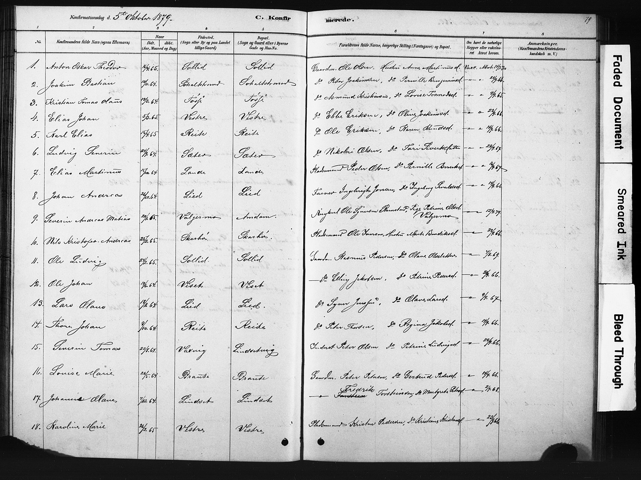 Ministerialprotokoller, klokkerbøker og fødselsregistre - Møre og Romsdal, SAT/A-1454/522/L0326: Parish register (copy) no. 522C05, 1878-1890, p. 79