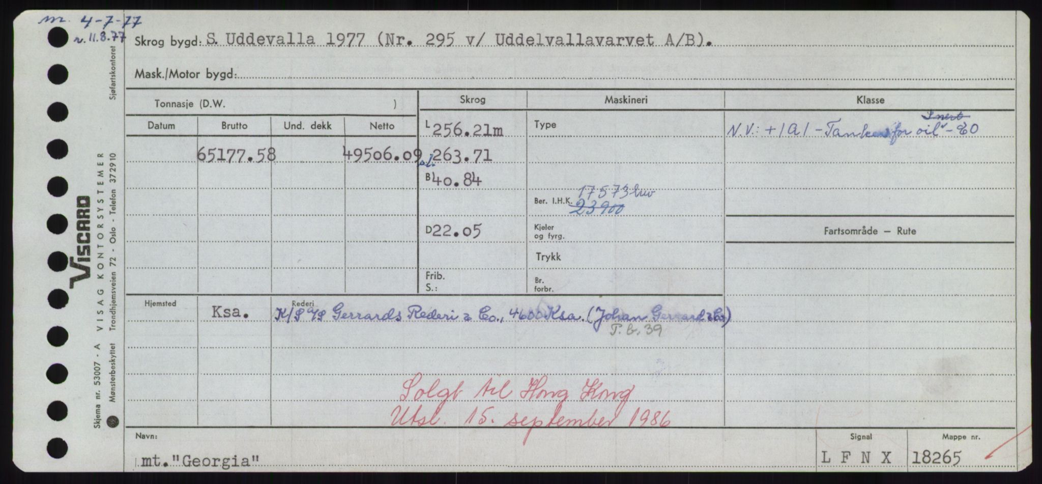 Sjøfartsdirektoratet med forløpere, Skipsmålingen, RA/S-1627/H/Hd/L0012: Fartøy, G-Glø, p. 211