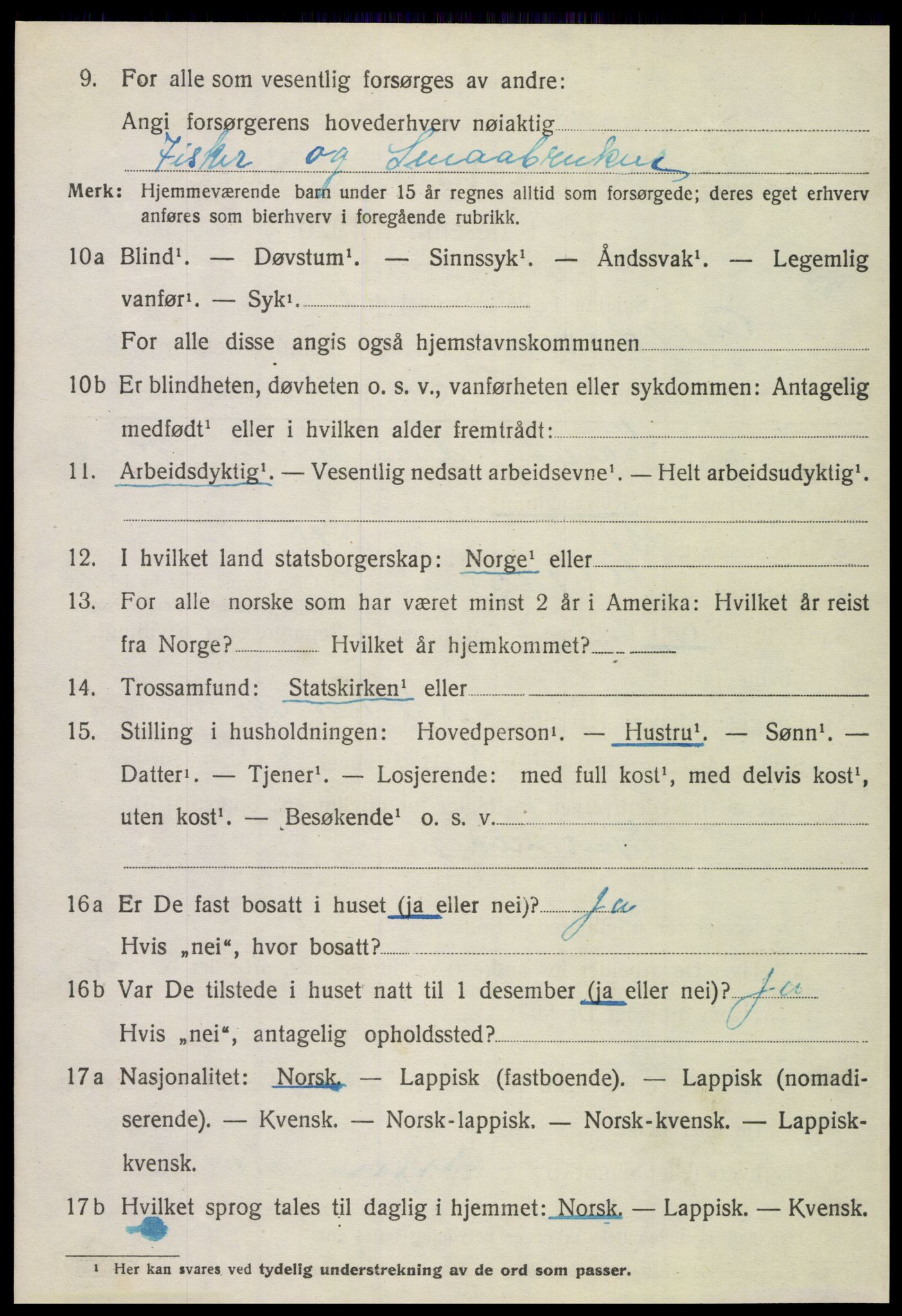 SAT, 1920 census for Gildeskål, 1920, p. 7229