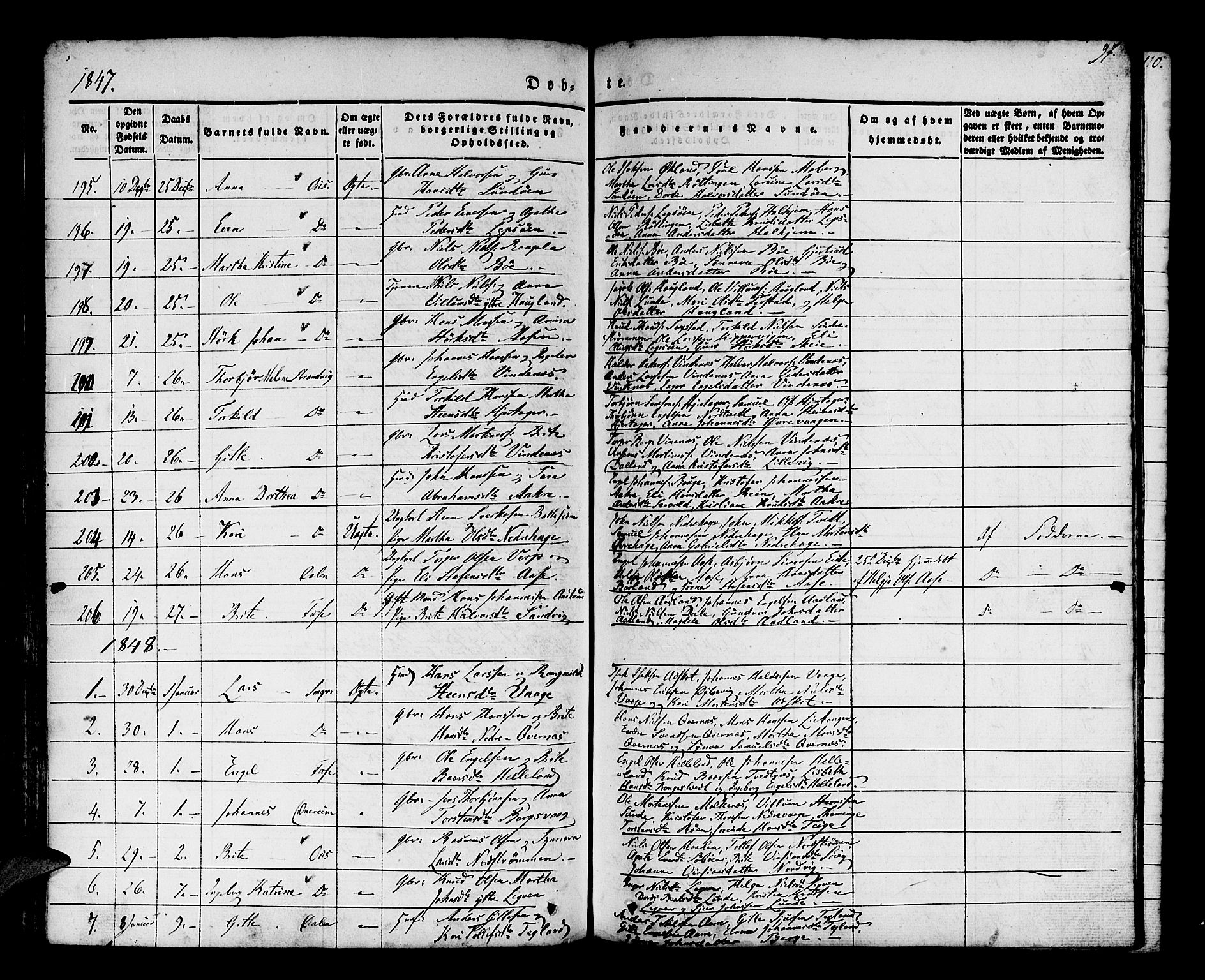 Os sokneprestembete, SAB/A-99929: Parish register (official) no. A 15, 1839-1851, p. 97