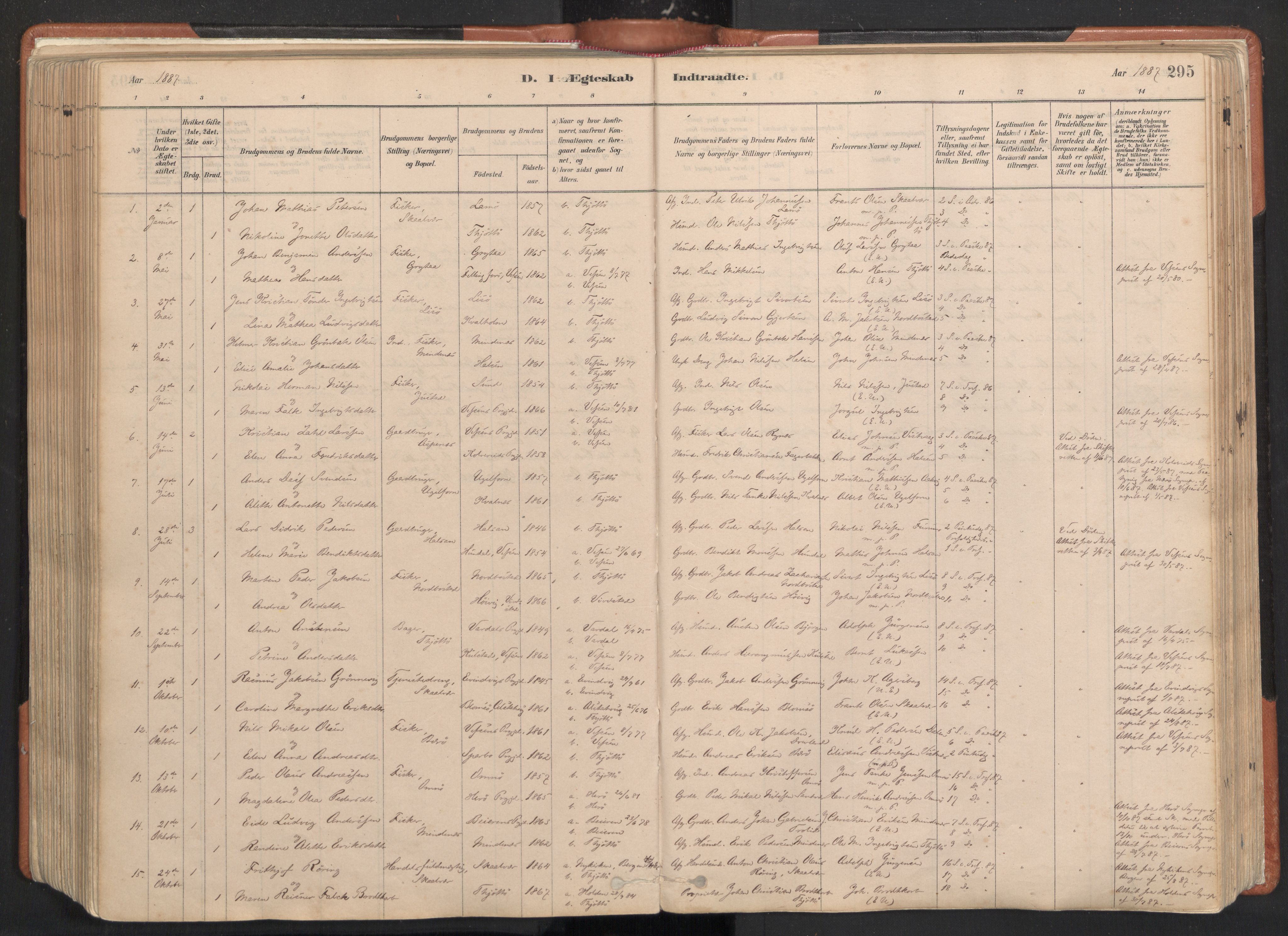 Ministerialprotokoller, klokkerbøker og fødselsregistre - Nordland, SAT/A-1459/817/L0264: Parish register (official) no. 817A04, 1878-1907, p. 295