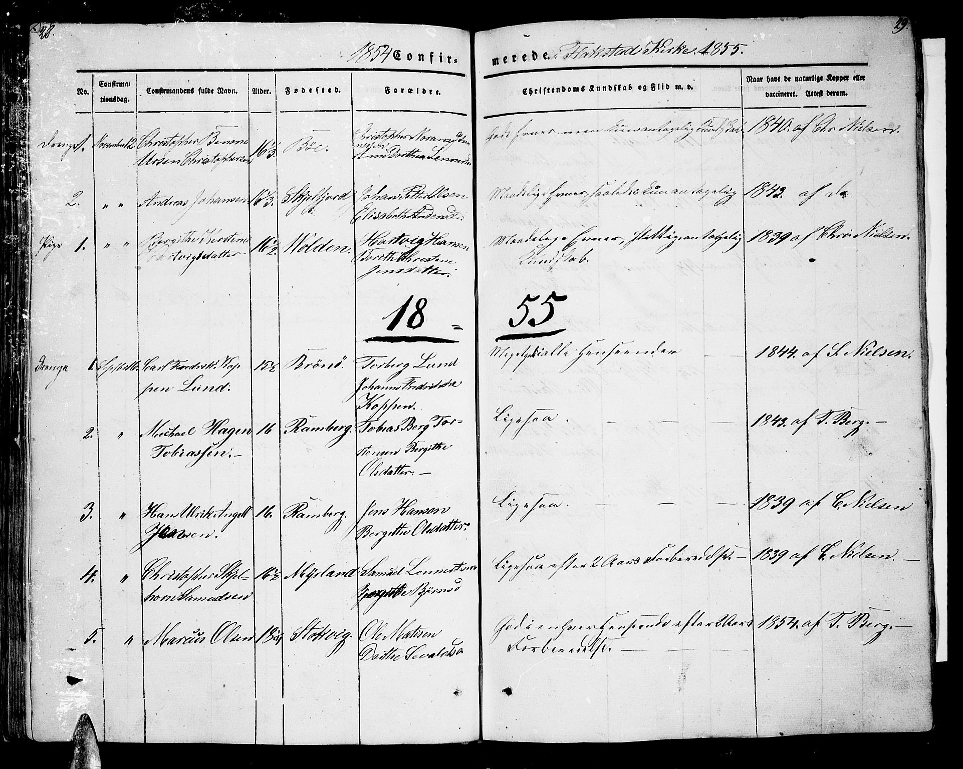 Ministerialprotokoller, klokkerbøker og fødselsregistre - Nordland, AV/SAT-A-1459/885/L1212: Parish register (copy) no. 885C01, 1847-1873, p. 28-29