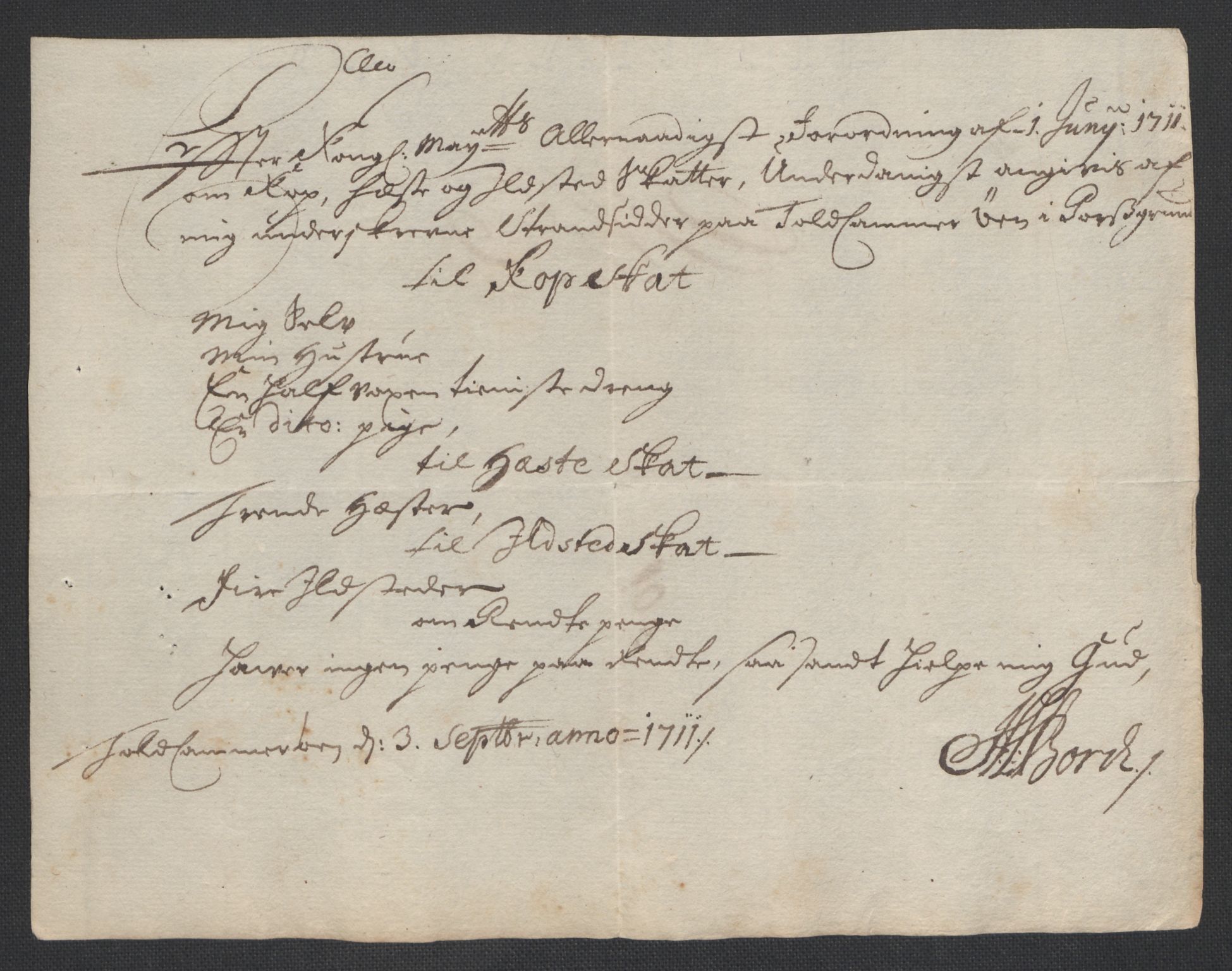 Rentekammeret inntil 1814, Reviderte regnskaper, Fogderegnskap, AV/RA-EA-4092/R36/L2120: Fogderegnskap Øvre og Nedre Telemark og Bamble, 1711, p. 184