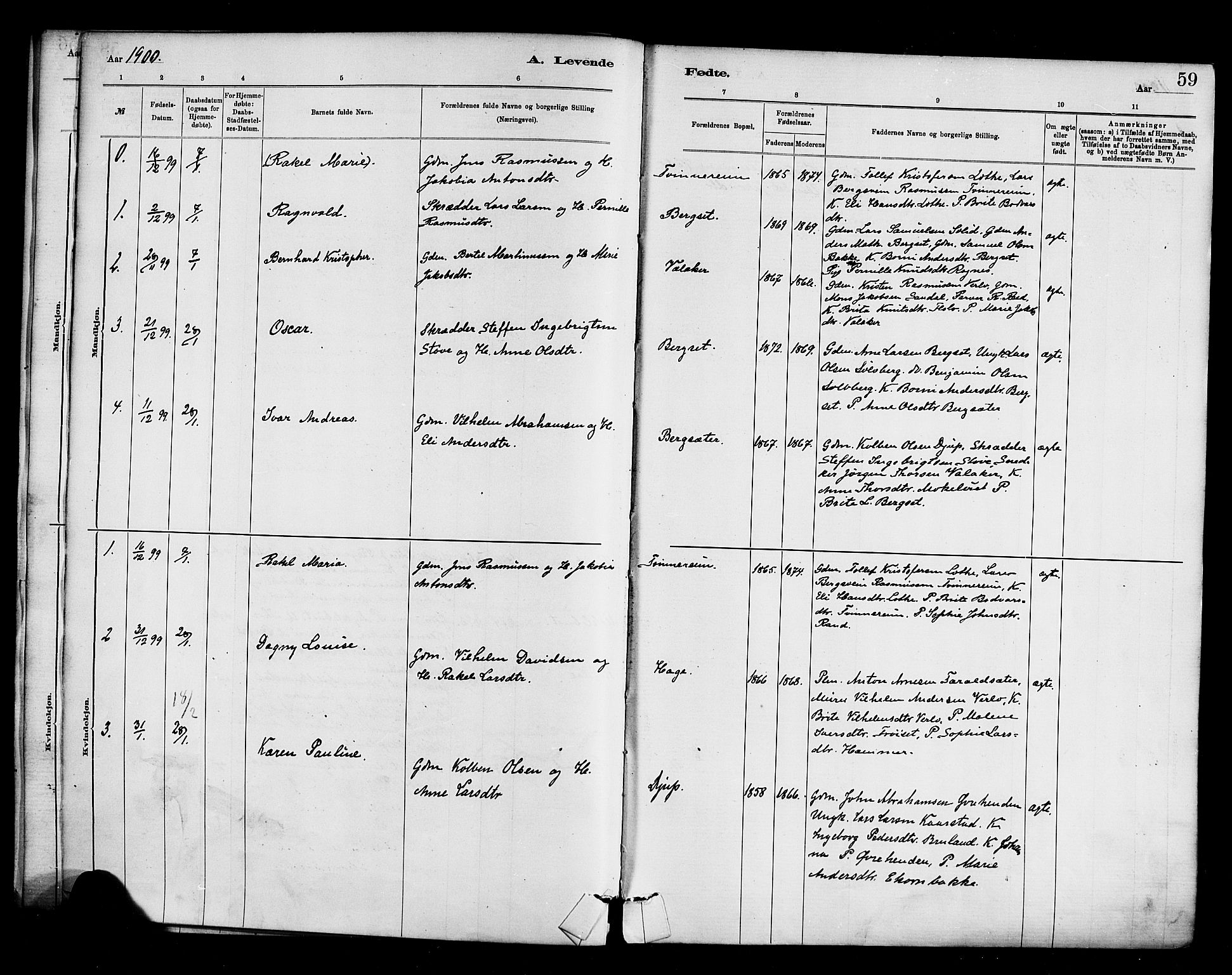 Innvik sokneprestembete, AV/SAB-A-80501: Parish register (official) no. D 1, 1879-1900, p. 59