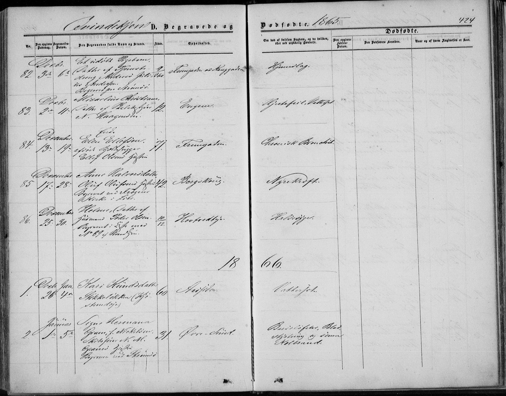 Bragernes kirkebøker, SAKO/A-6/F/Fb/L0003: Parish register (official) no. II 3, 1860-1868, p. 424