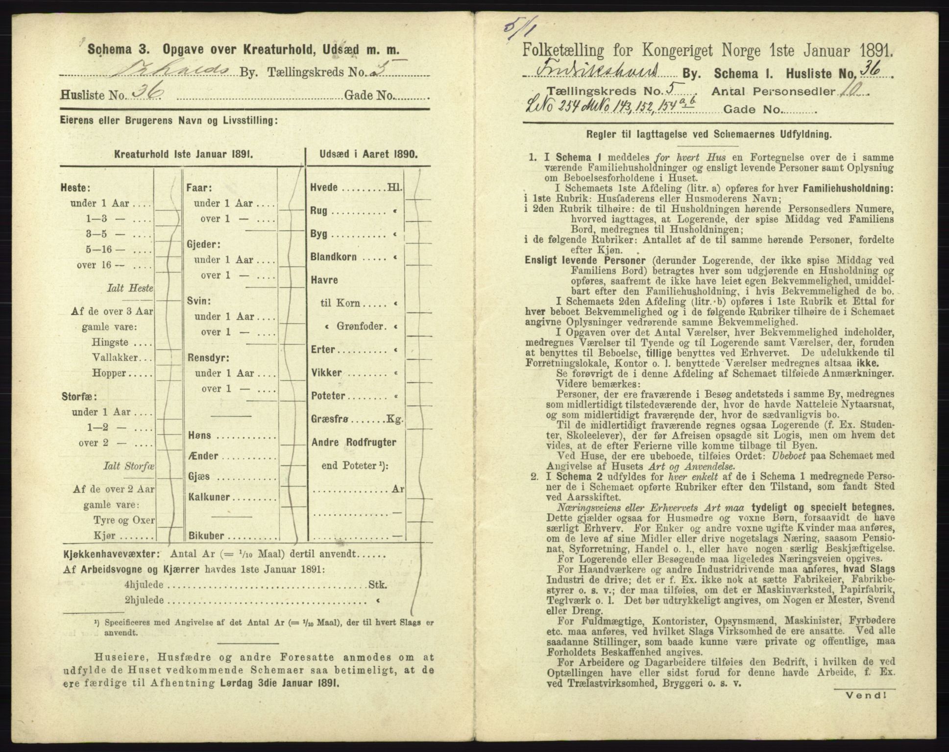 RA, 1891 census for 0101 Fredrikshald, 1891, p. 574