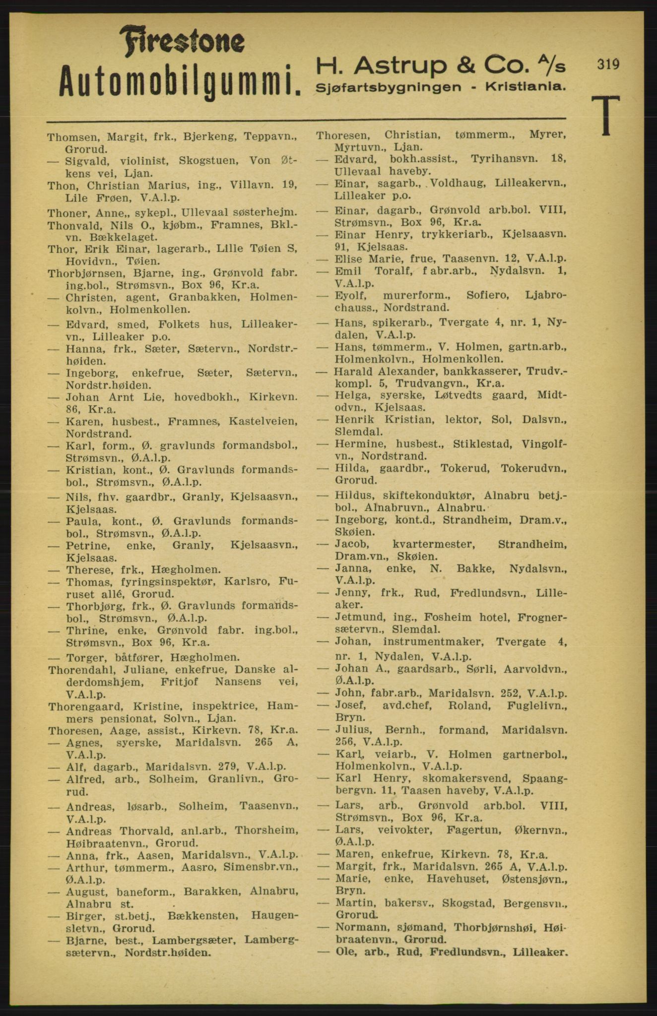 Aker adressebok/adressekalender, PUBL/001/A/003: Akers adressekalender, 1924-1925, p. 319