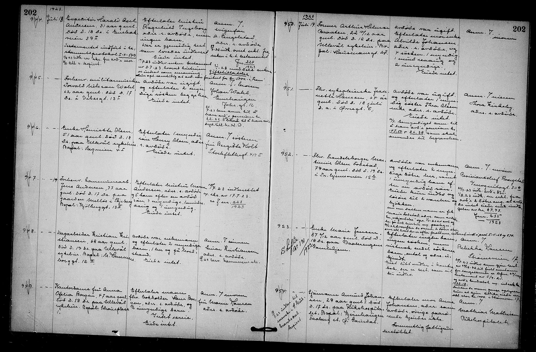 Oslo skifterett, AV/SAO-A-10383/G/Ga/Gab/L0012: Dødsfallsprotokoll, 1922-1924, p. 202