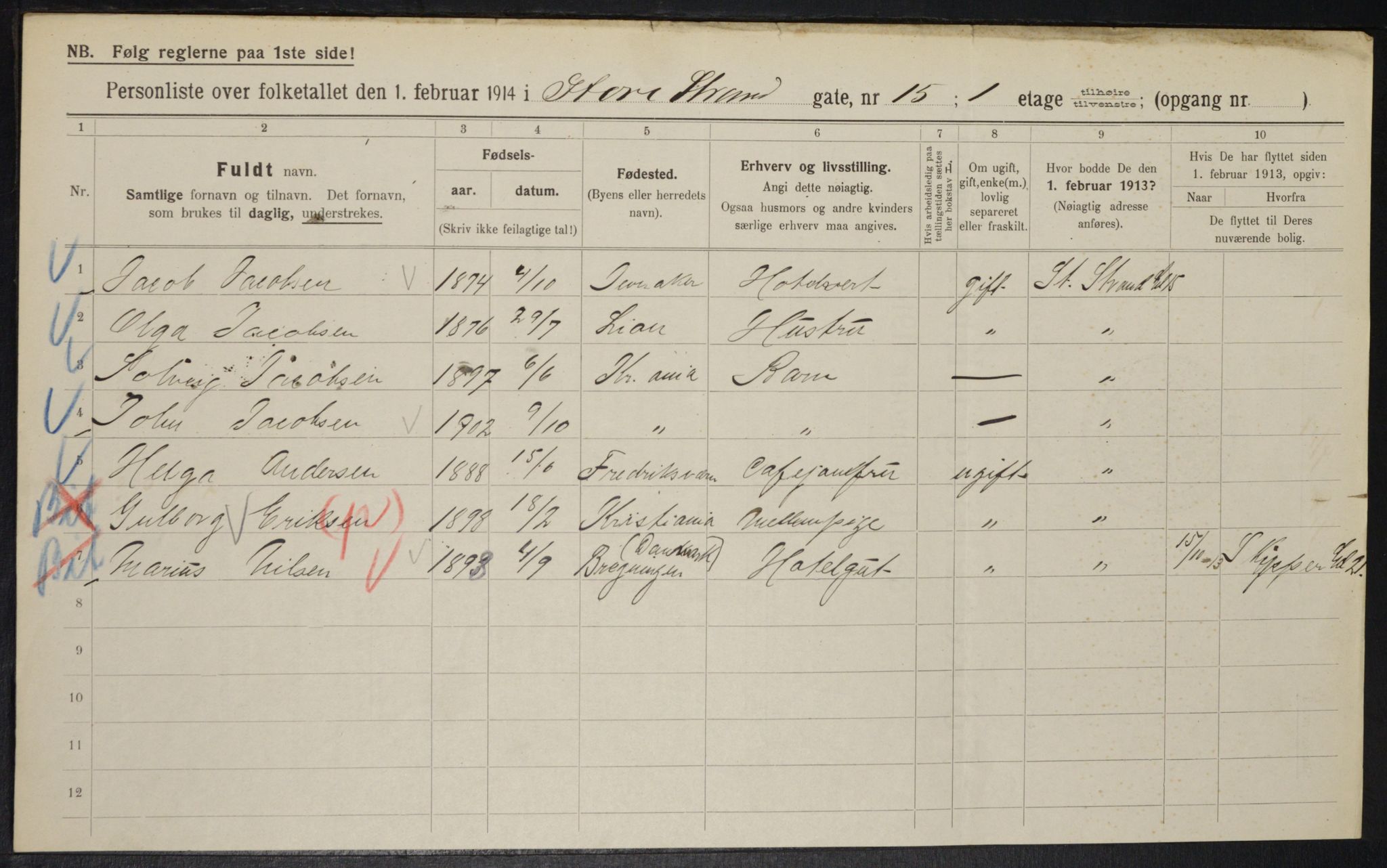 OBA, Municipal Census 1914 for Kristiania, 1914, p. 103576