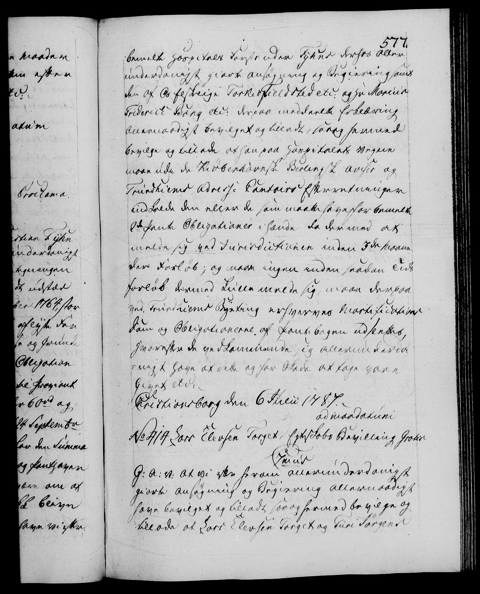 Danske Kanselli 1572-1799, RA/EA-3023/F/Fc/Fca/Fcaa/L0051: Norske registre, 1786-1787, p. 577a