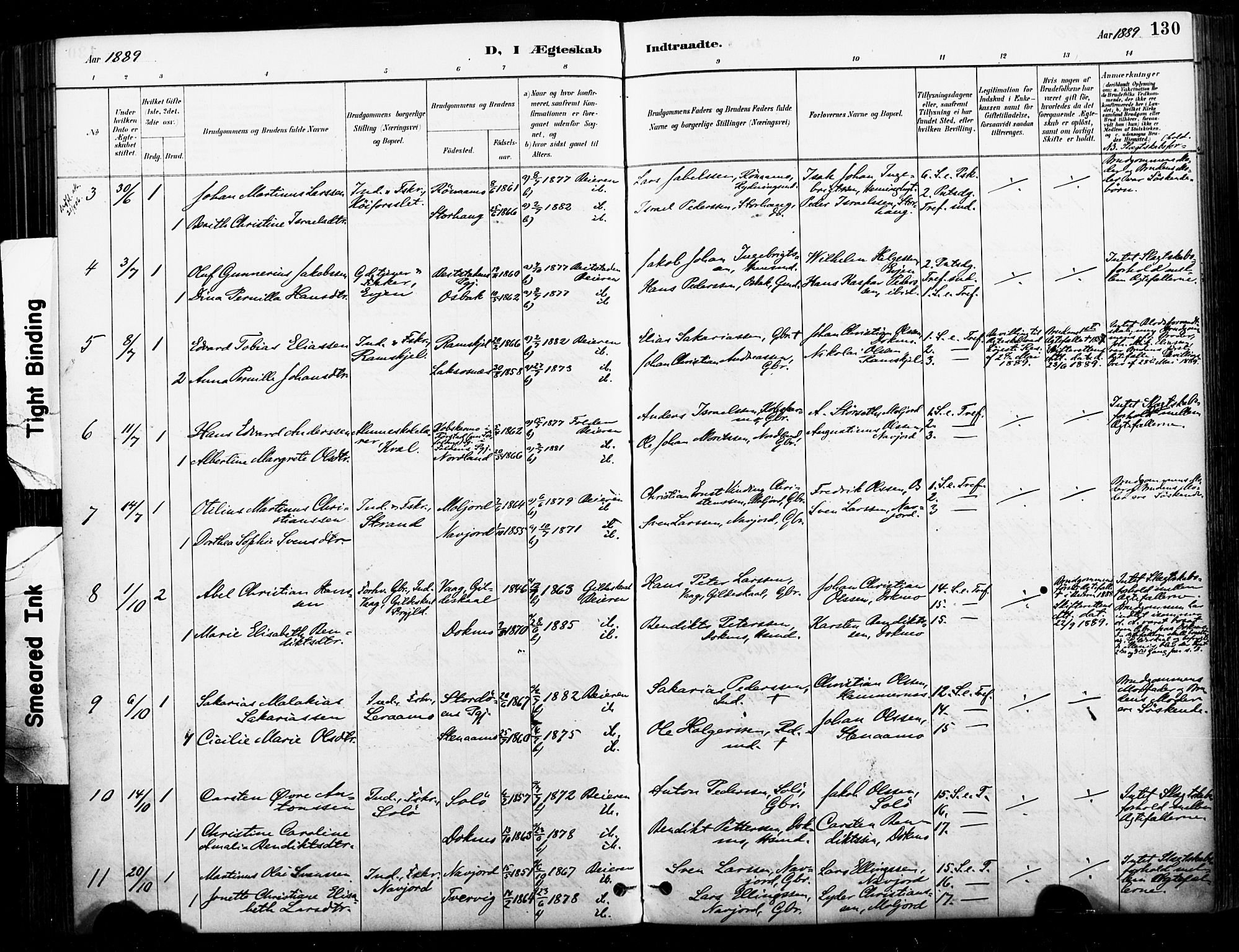 Ministerialprotokoller, klokkerbøker og fødselsregistre - Nordland, AV/SAT-A-1459/846/L0646: Parish register (official) no. 846A04, 1887-1901, p. 130