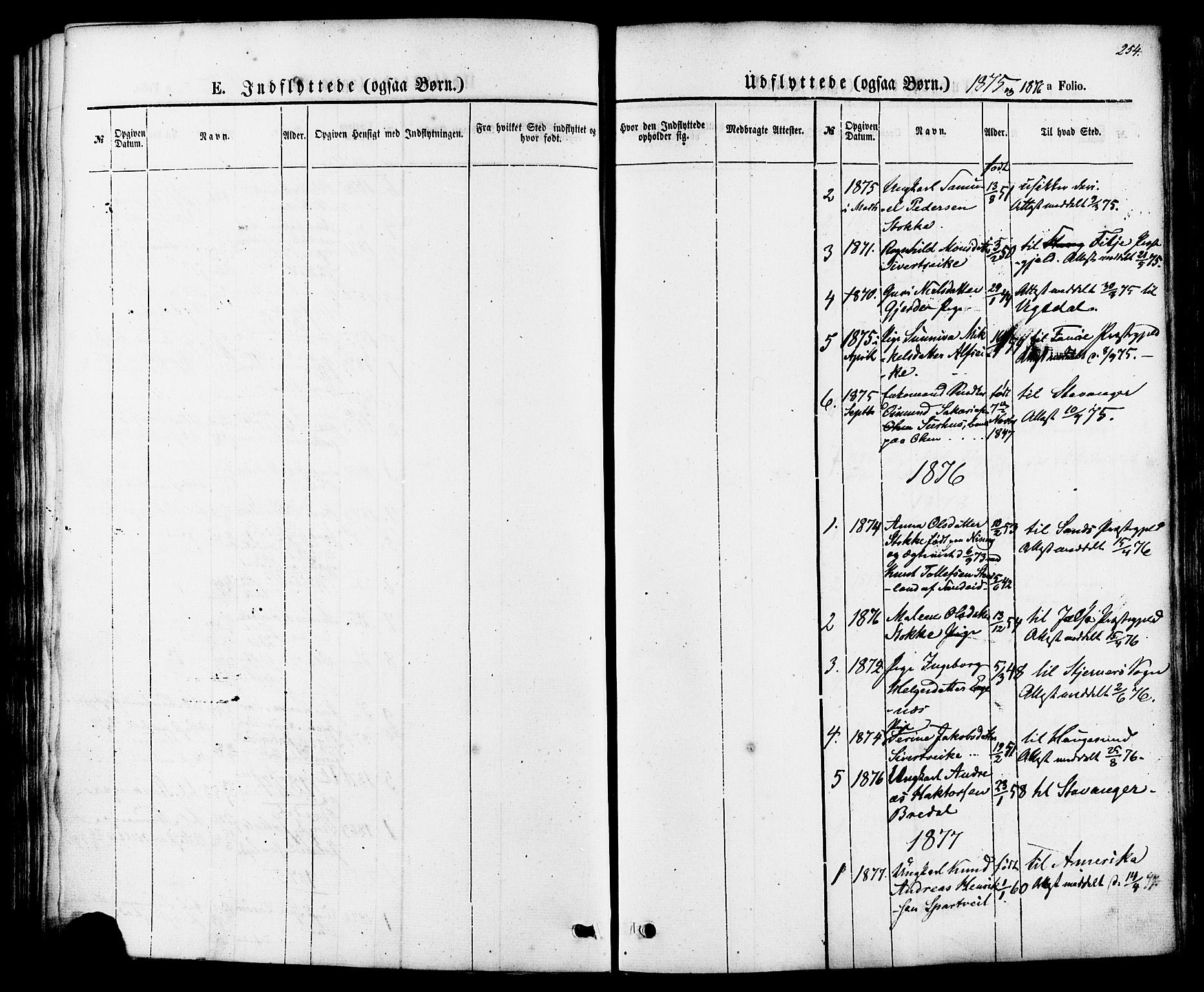 Skjold sokneprestkontor, AV/SAST-A-101847/H/Ha/Haa/L0007: Parish register (official) no. A 7, 1857-1882, p. 254