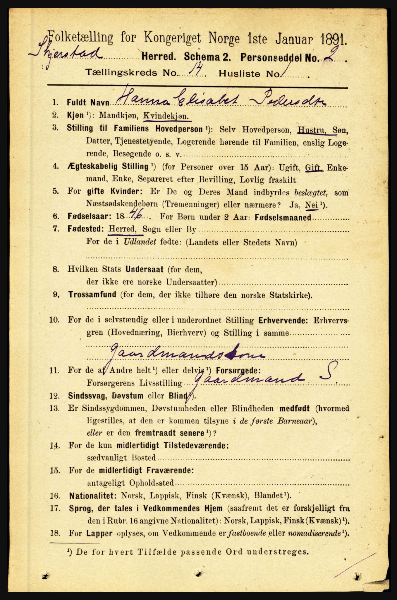 RA, 1891 census for 1842 Skjerstad, 1891, p. 5017