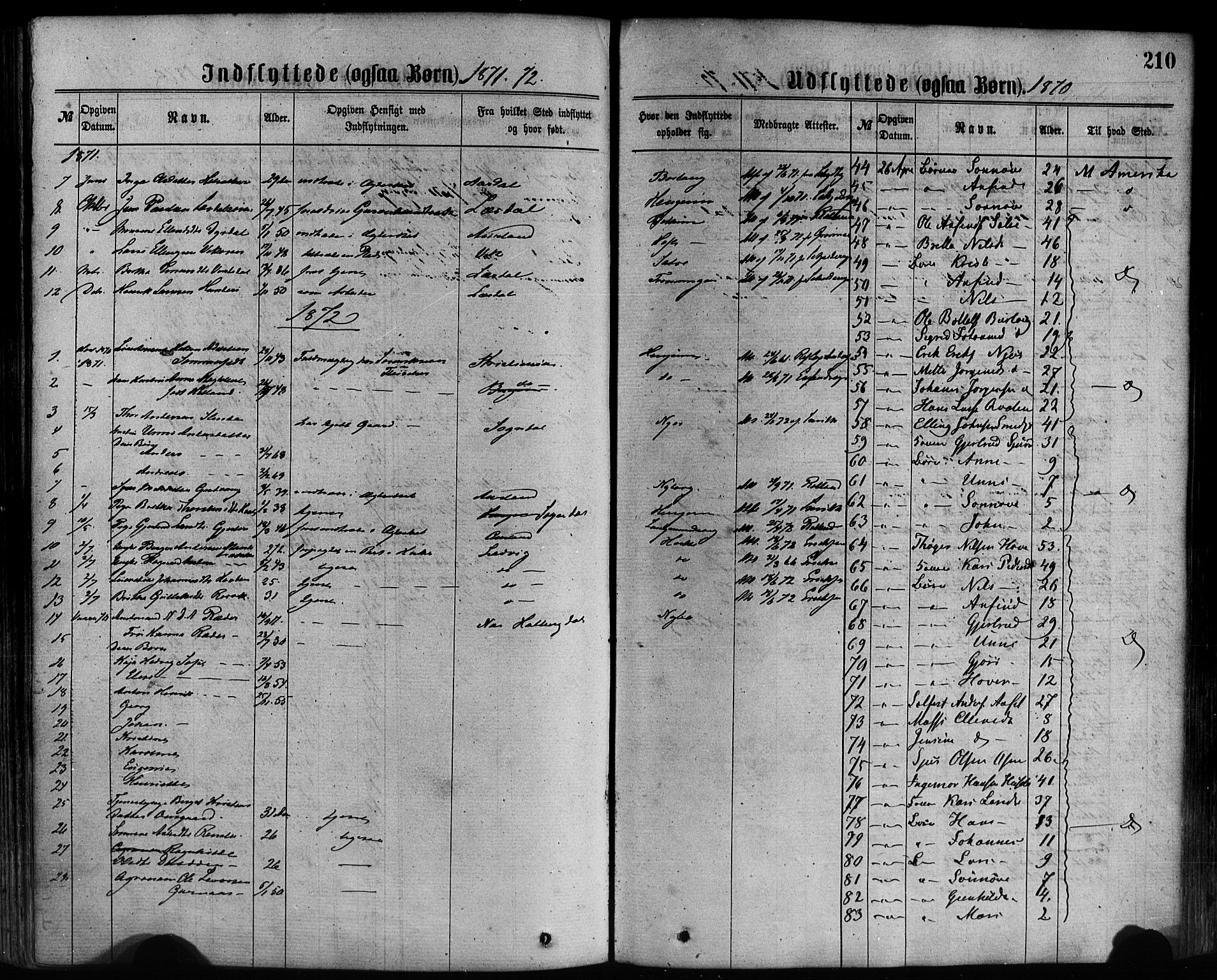 Leikanger sokneprestembete, SAB/A-81001: Parish register (official) no. A 9, 1869-1888, p. 210