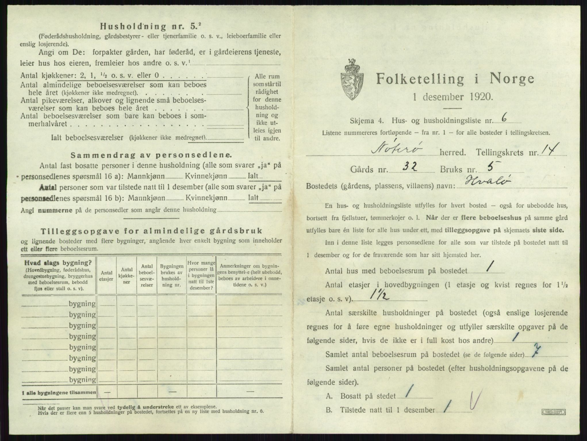 SAKO, 1920 census for Nøtterøy, 1920, p. 2793