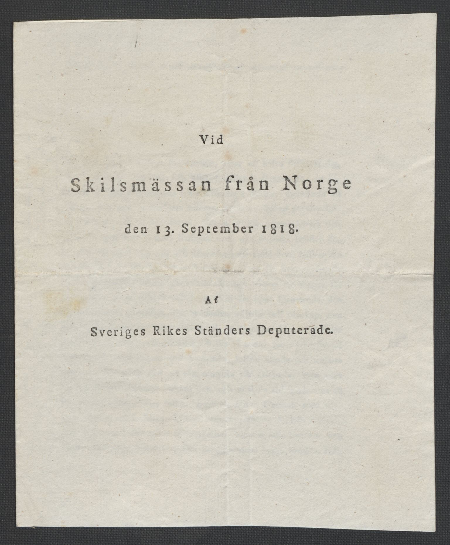 Christie, Wilhelm Frimann Koren, RA/PA-0014/F/L0006: Christies dokumenter fra Stortinget, 1817-1818, p. 317