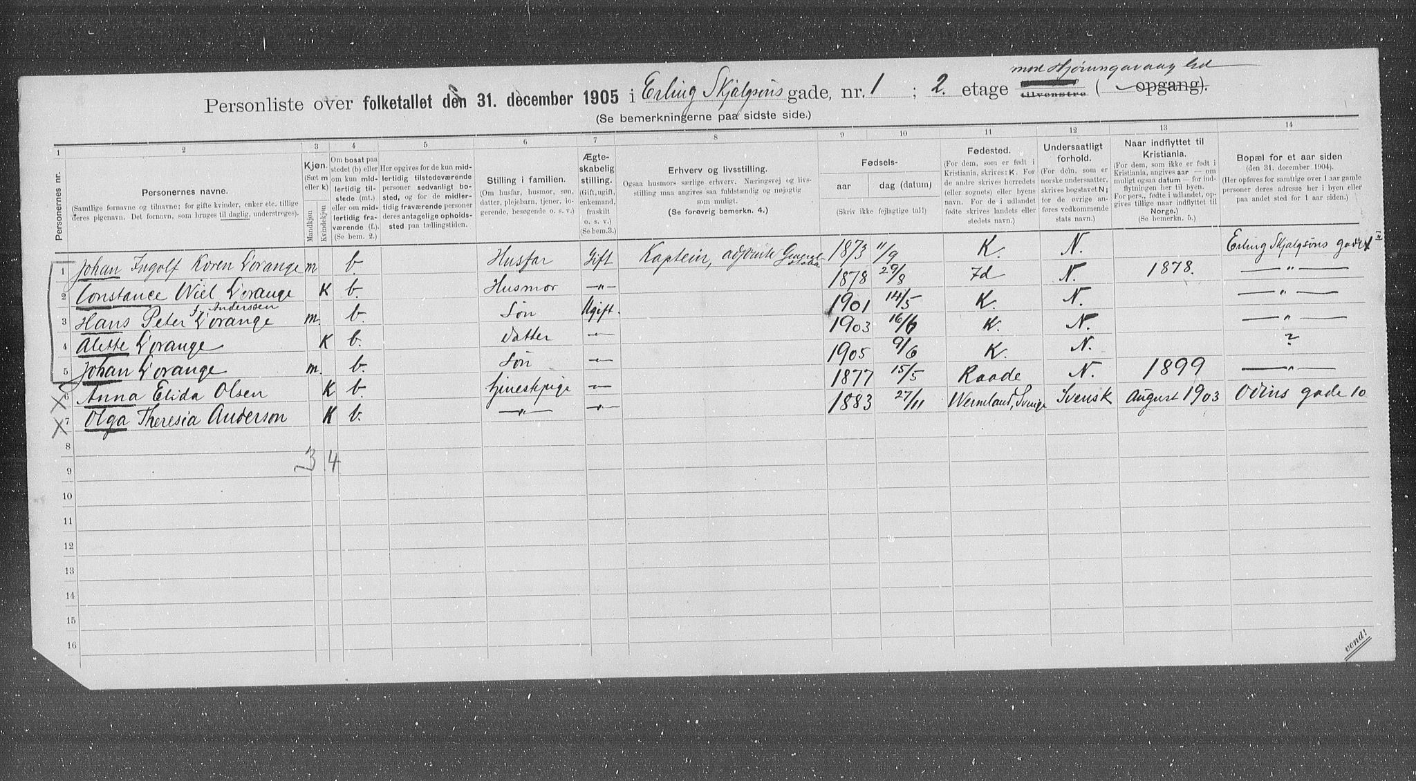 OBA, Municipal Census 1905 for Kristiania, 1905, p. 11416