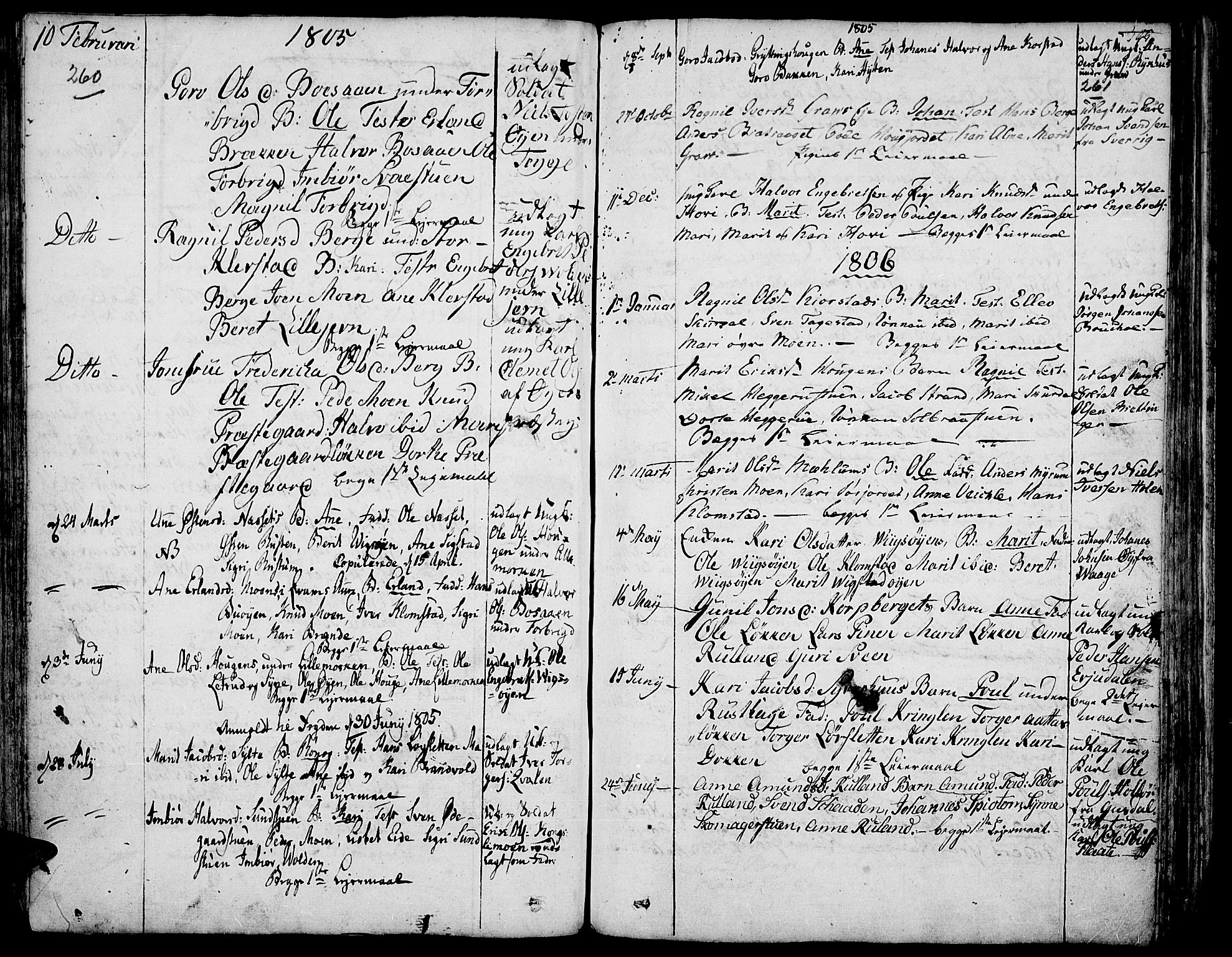 Fron prestekontor, AV/SAH-PREST-078/H/Ha/Haa/L0001: Parish register (official) no. 1, 1799-1816, p. 260-261