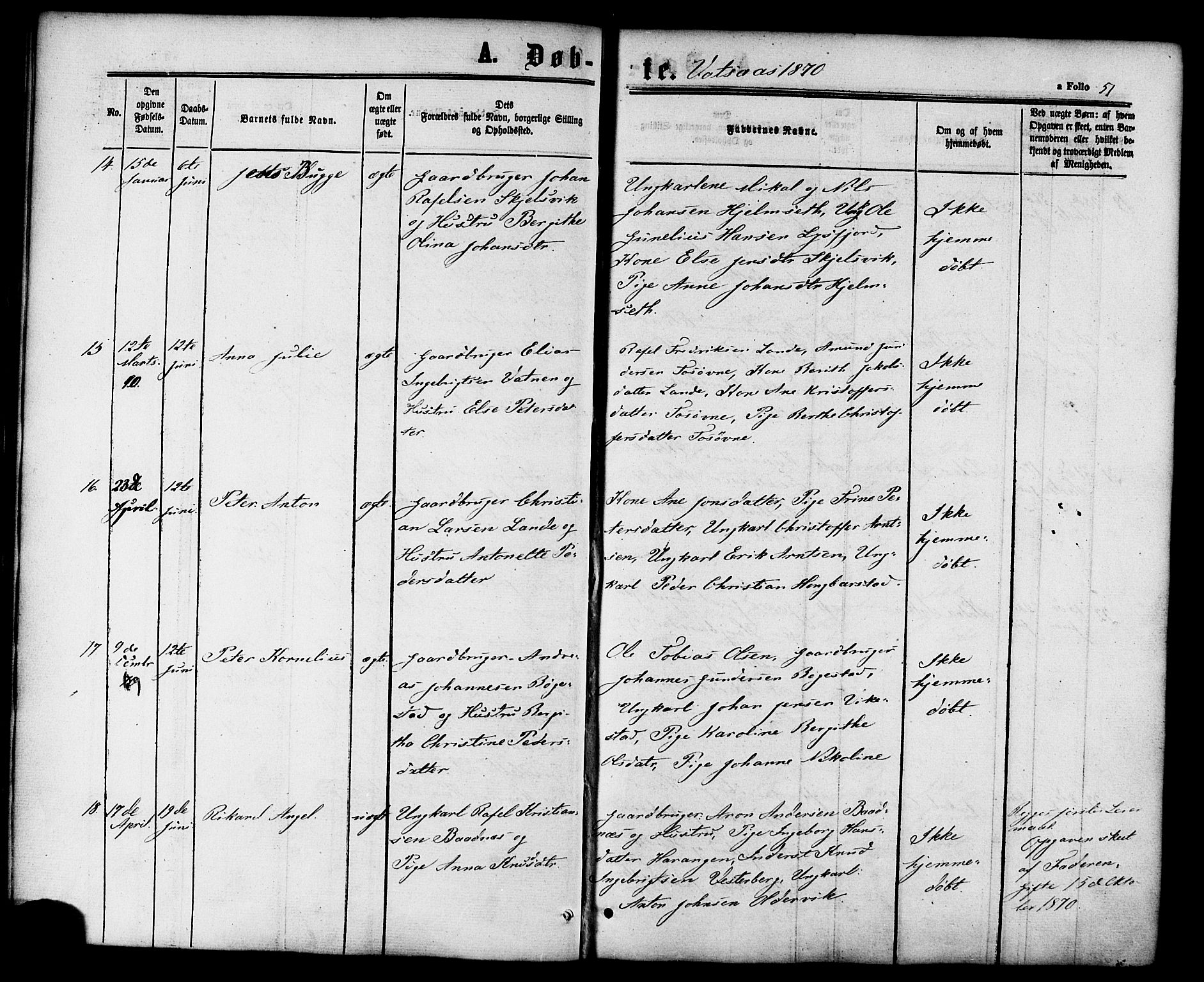 Ministerialprotokoller, klokkerbøker og fødselsregistre - Nordland, AV/SAT-A-1459/810/L0146: Parish register (official) no. 810A08 /1, 1862-1874, p. 51