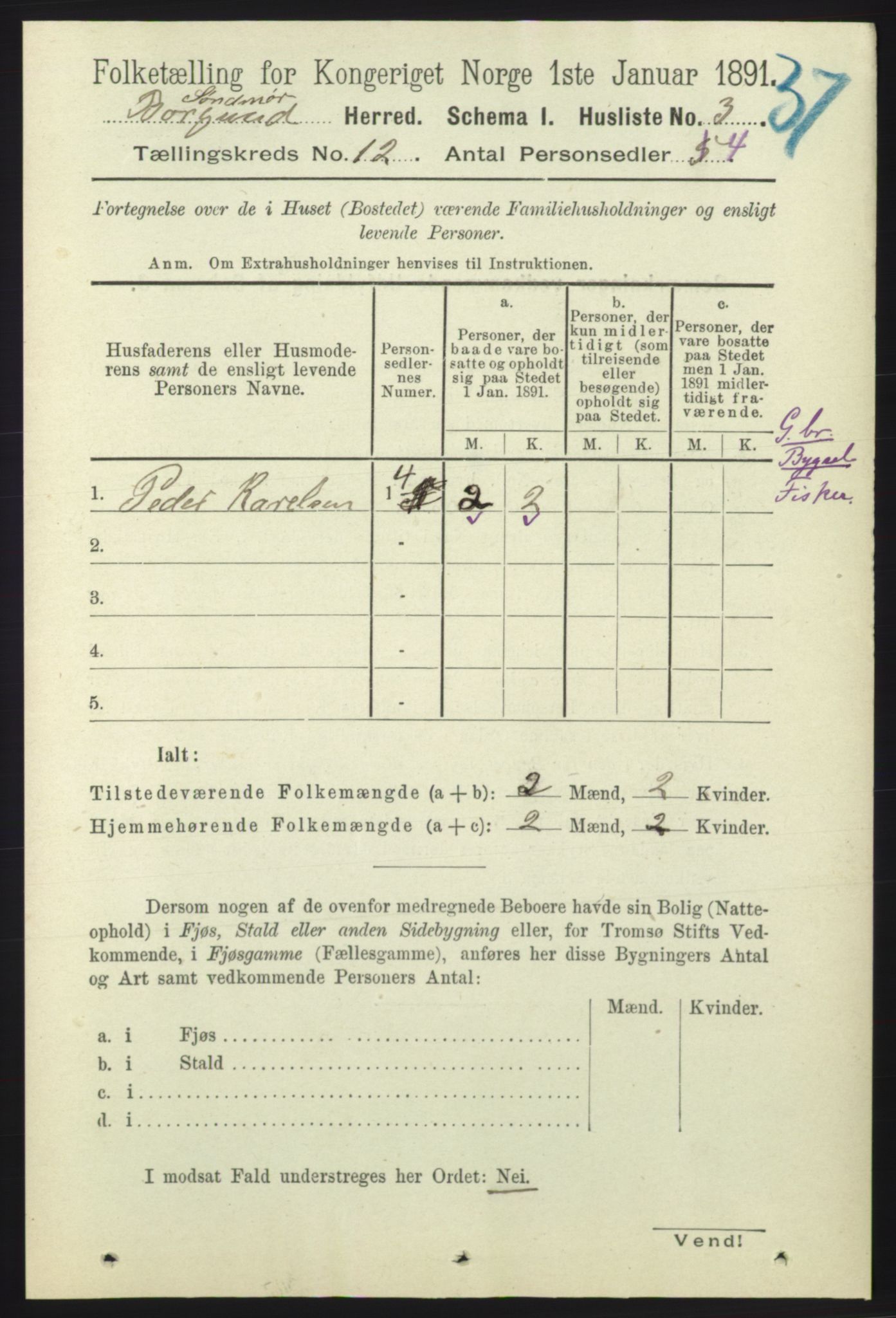 RA, 1891 census for 1531 Borgund, 1891, p. 3142