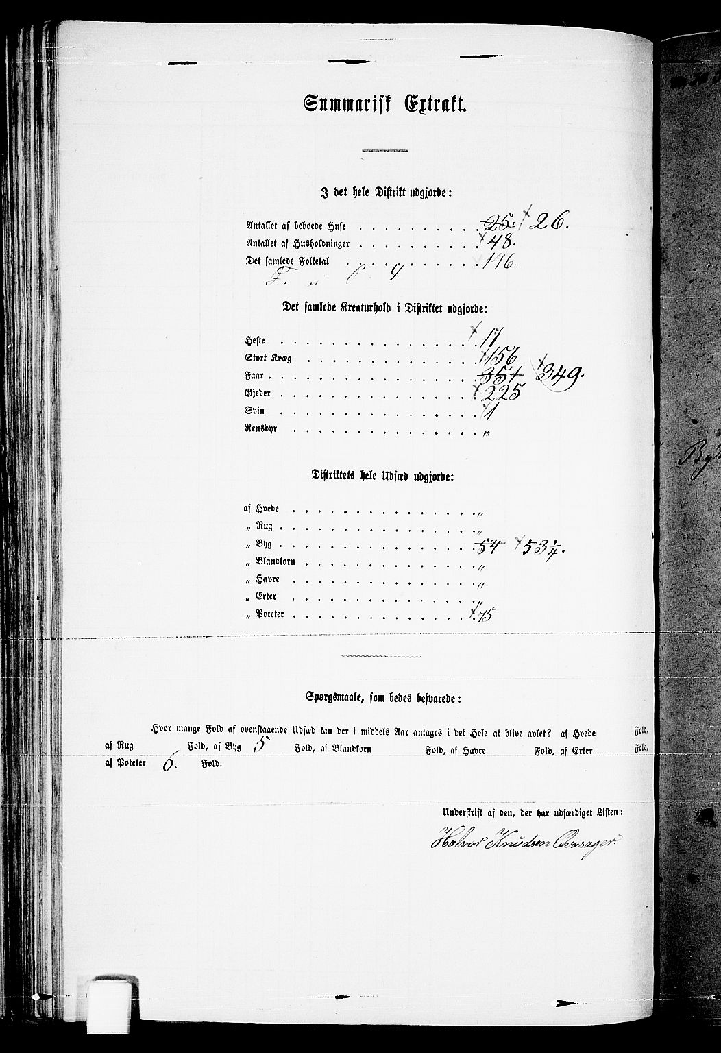 RA, 1865 census for Valle, 1865, p. 79
