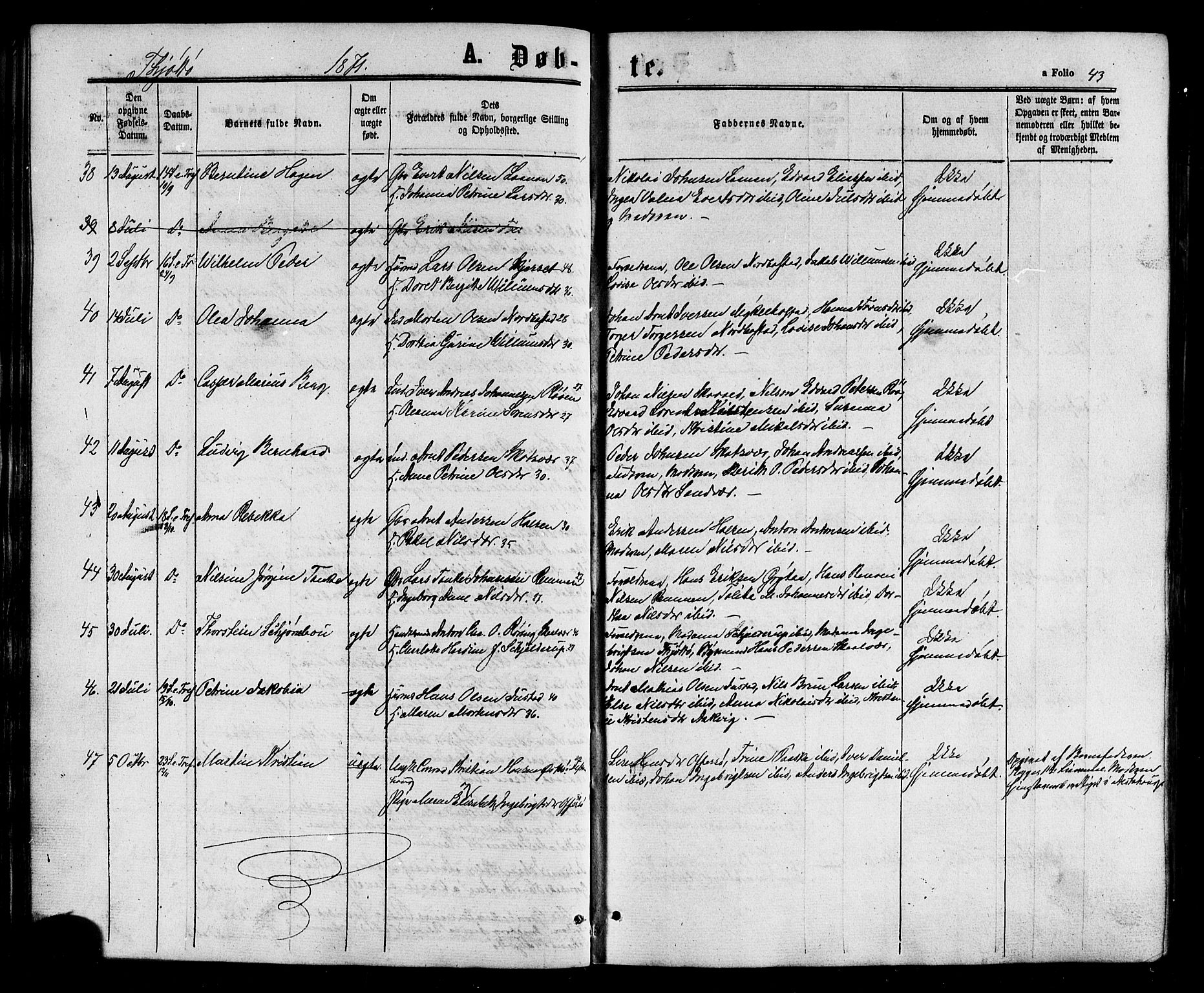 Ministerialprotokoller, klokkerbøker og fødselsregistre - Nordland, AV/SAT-A-1459/817/L0262: Parish register (official) no. 817A03/ 1, 1862-1877, p. 43