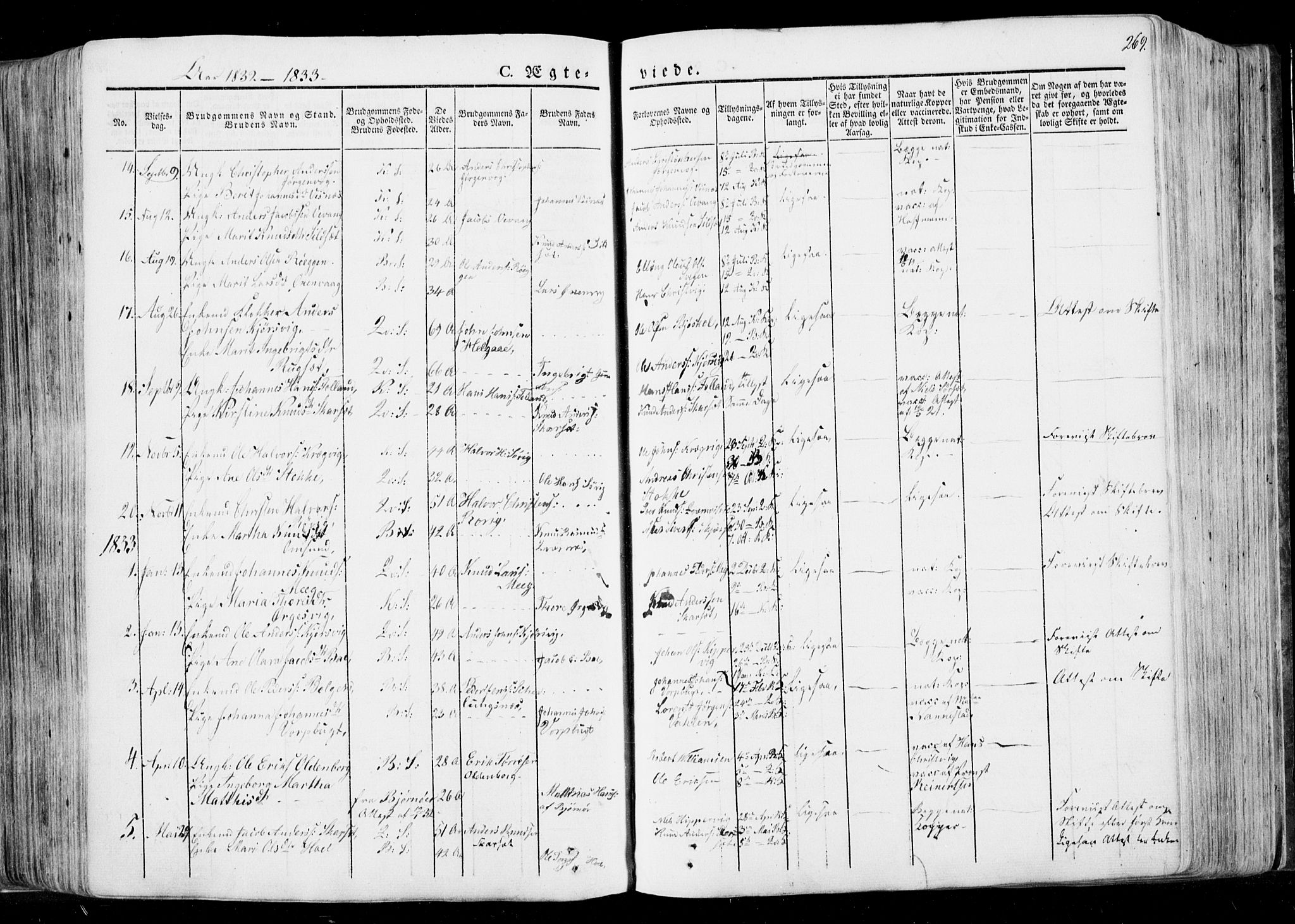 Ministerialprotokoller, klokkerbøker og fødselsregistre - Møre og Romsdal, SAT/A-1454/568/L0803: Parish register (official) no. 568A10, 1830-1853, p. 269