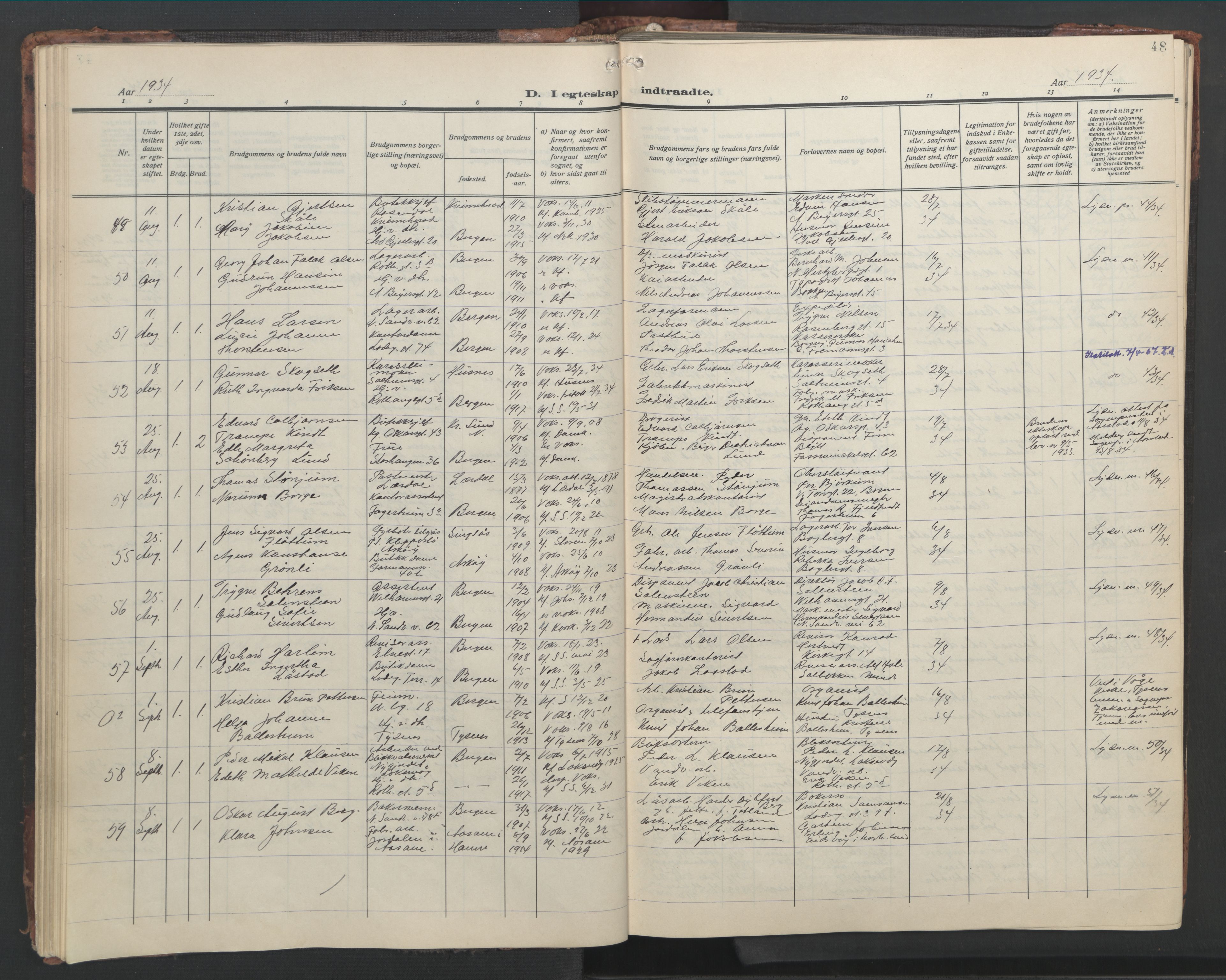 Sandviken Sokneprestembete, SAB/A-77601/H/Hb/L0015: Parish register (copy) no. D 2, 1929-1953, p. 47b-48a