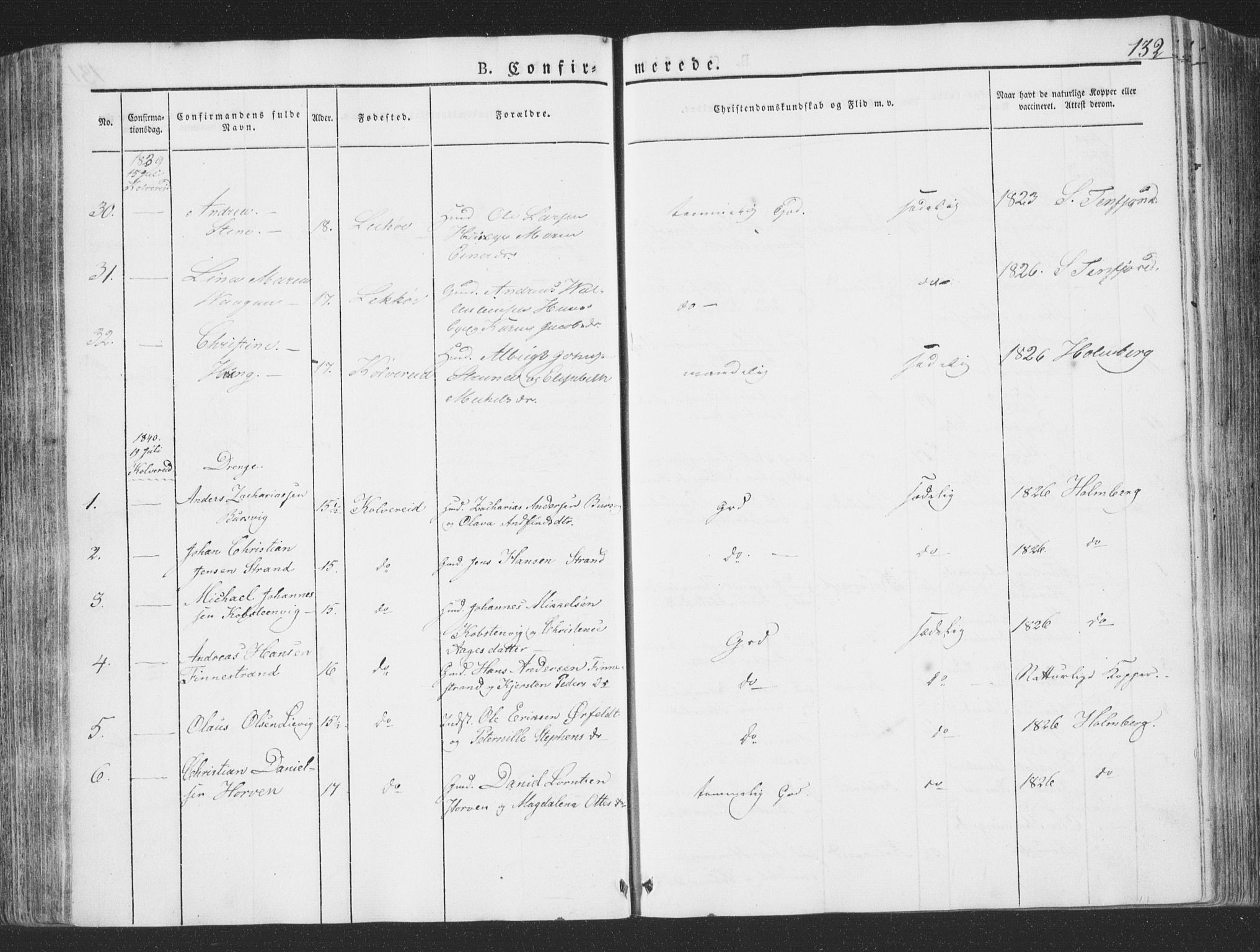 Ministerialprotokoller, klokkerbøker og fødselsregistre - Nord-Trøndelag, SAT/A-1458/780/L0639: Parish register (official) no. 780A04, 1830-1844, p. 132