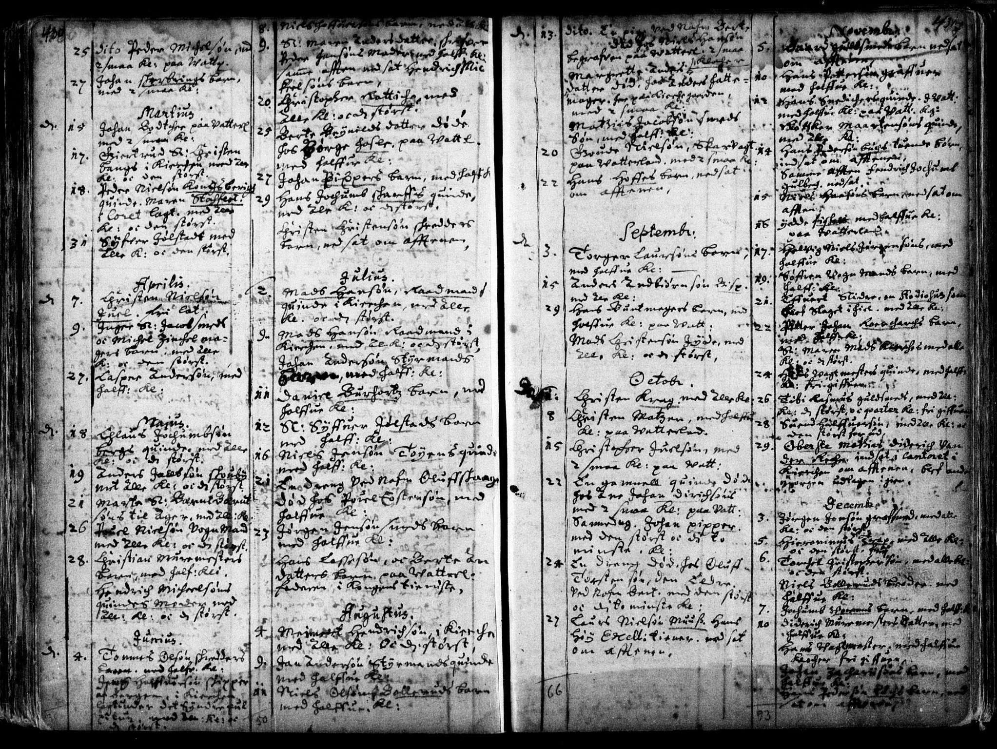 Oslo domkirke Kirkebøker, SAO/A-10752/F/Fa/L0001: Parish register (official) no. 1, 1648-1704, p. 430-431