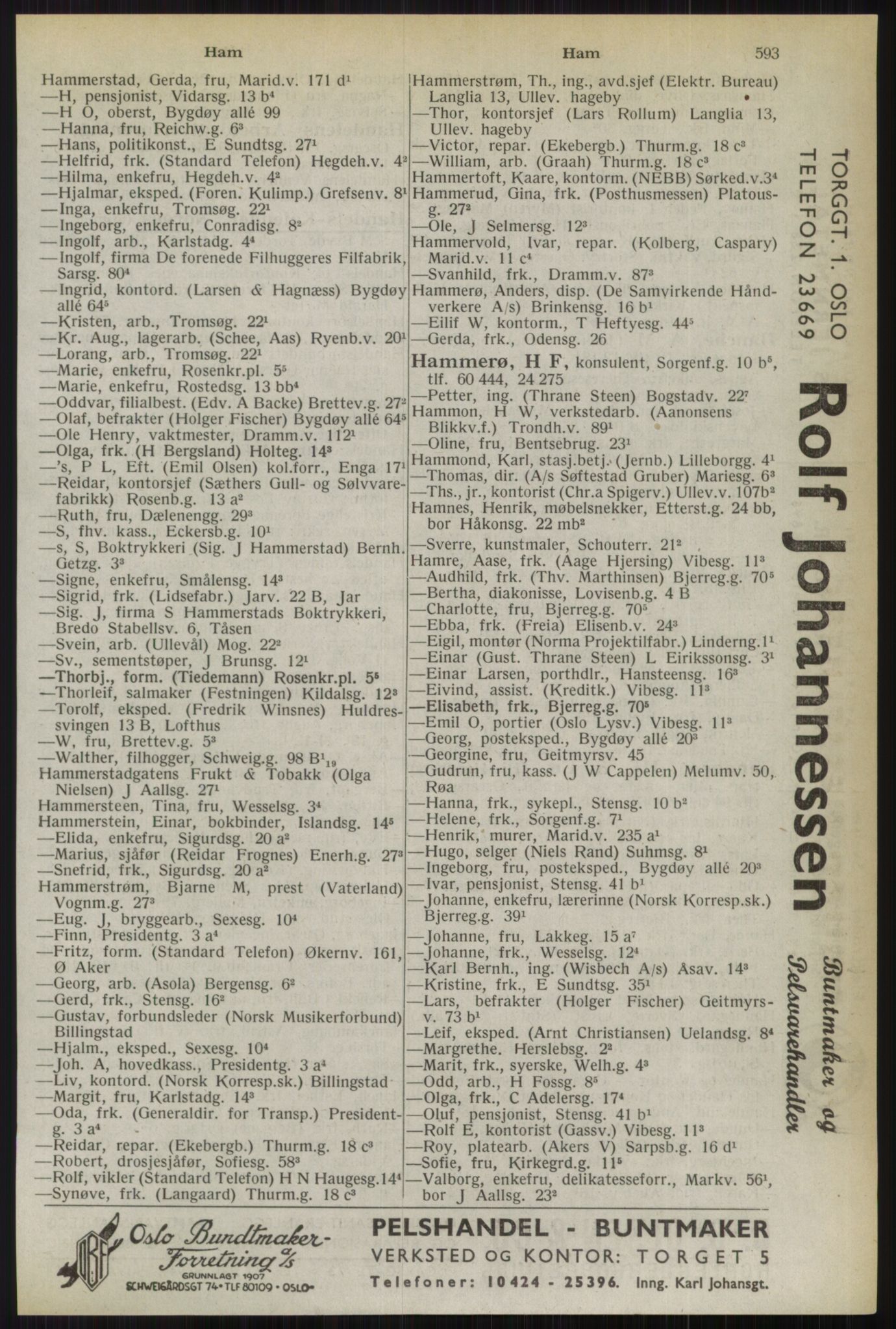 Kristiania/Oslo adressebok, PUBL/-, 1944, p. 593