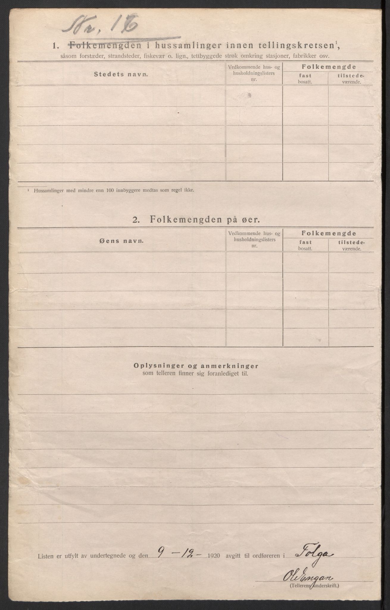 SAH, 1920 census for Tolga, 1920, p. 56