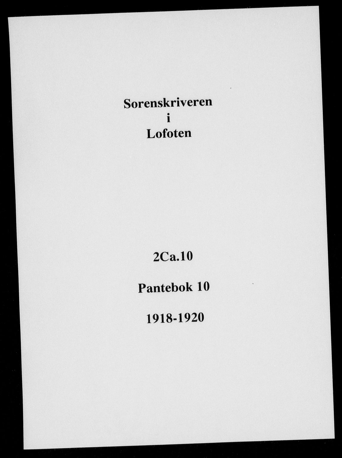Lofoten sorenskriveri, SAT/A-0017/1/2/2C/L0010: Mortgage book no. 10, 1919-1920