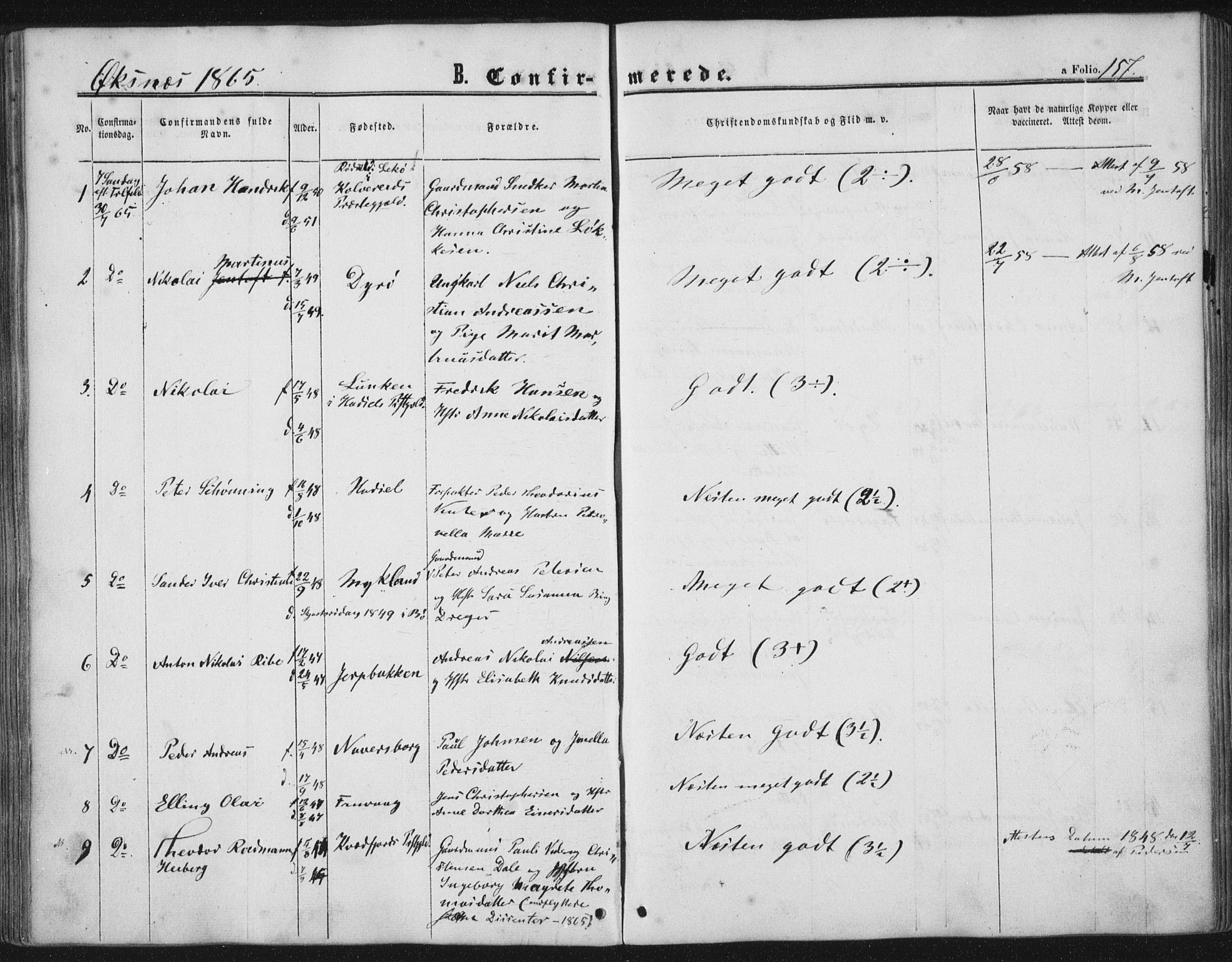 Ministerialprotokoller, klokkerbøker og fødselsregistre - Nordland, AV/SAT-A-1459/893/L1333: Parish register (official) no. 893A06, 1858-1866, p. 157