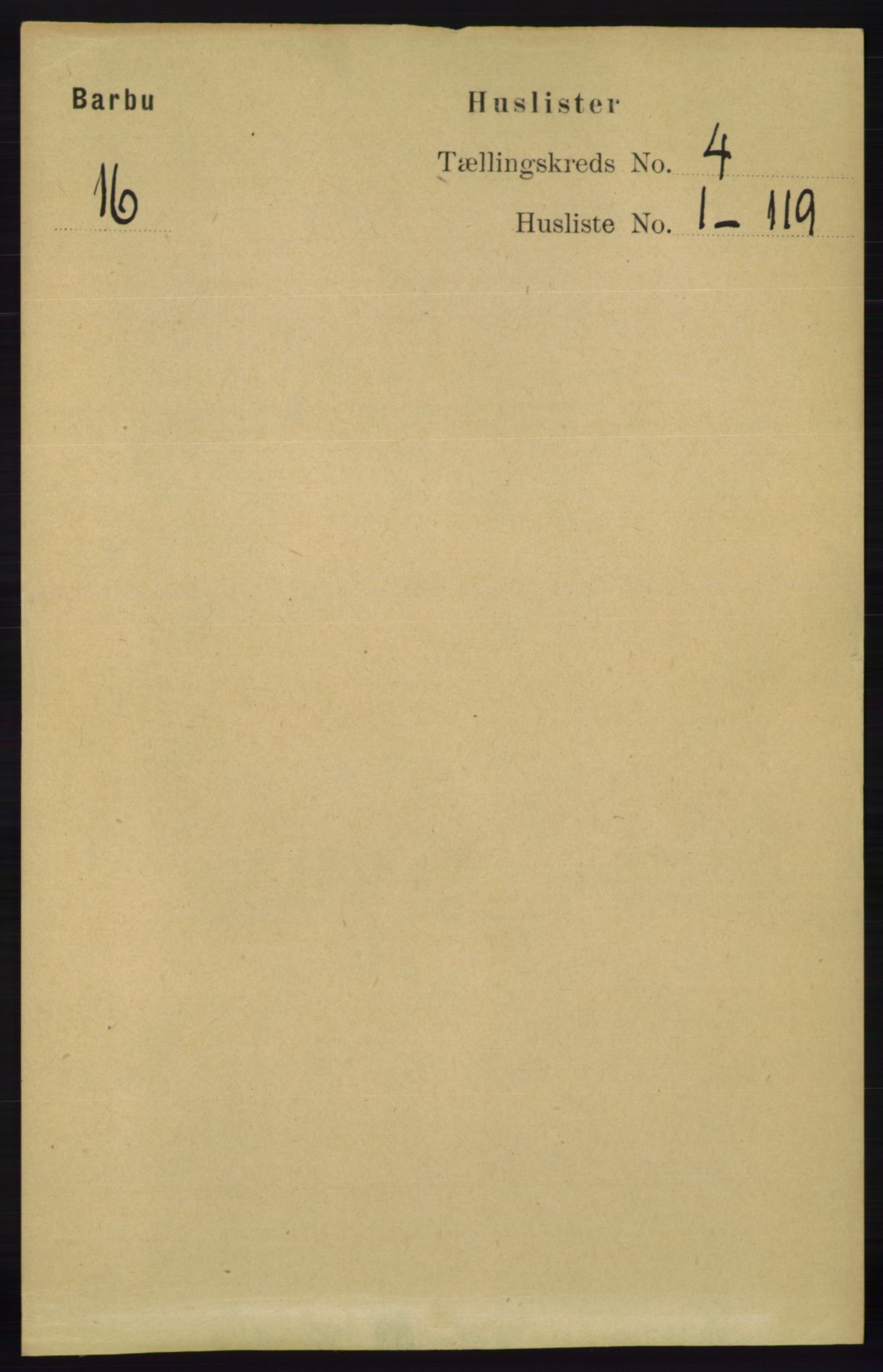 RA, 1891 census for 0990 Barbu, 1891, p. 2319