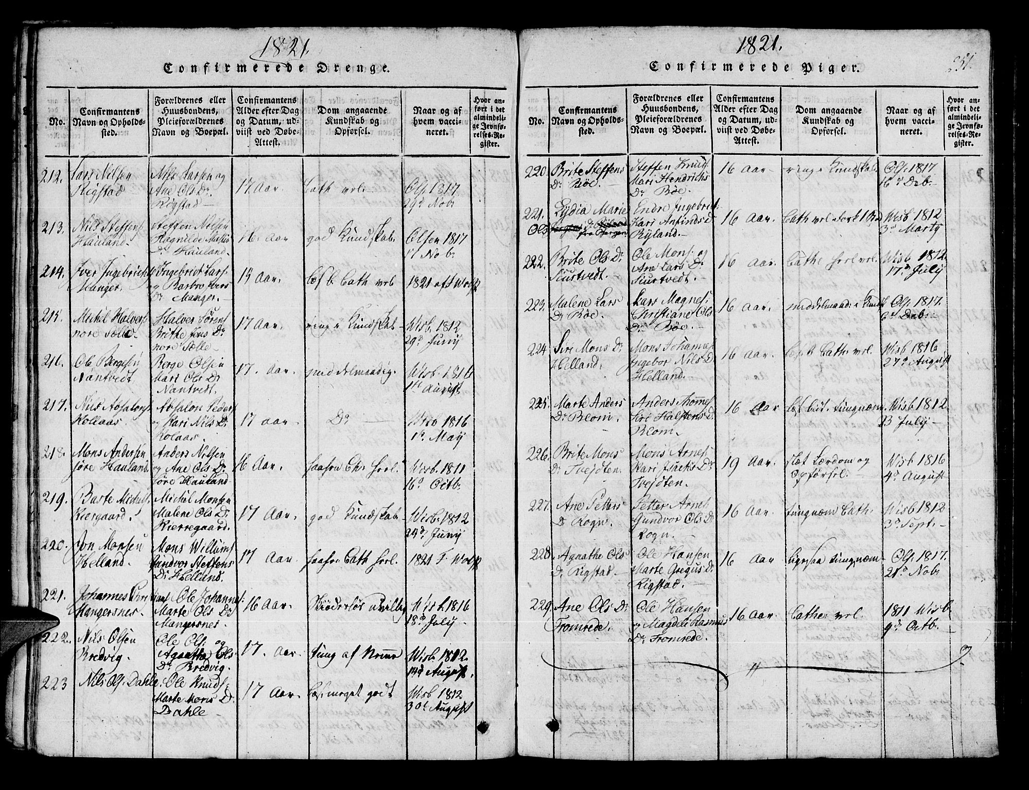 Manger sokneprestembete, AV/SAB-A-76801/H/Haa: Parish register (official) no. A 3, 1816-1824, p. 251