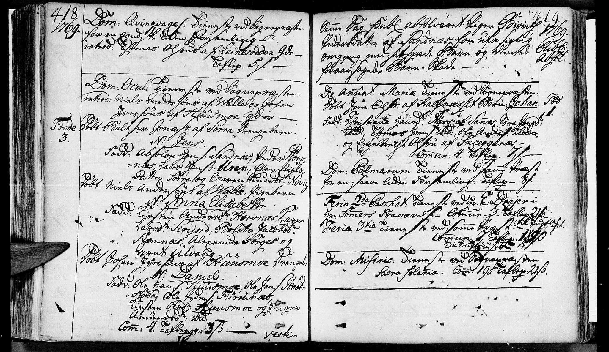 Ministerialprotokoller, klokkerbøker og fødselsregistre - Nordland, SAT/A-1459/830/L0437: Parish register (official) no. 830A05 /2, 1768-1776, p. 418-419