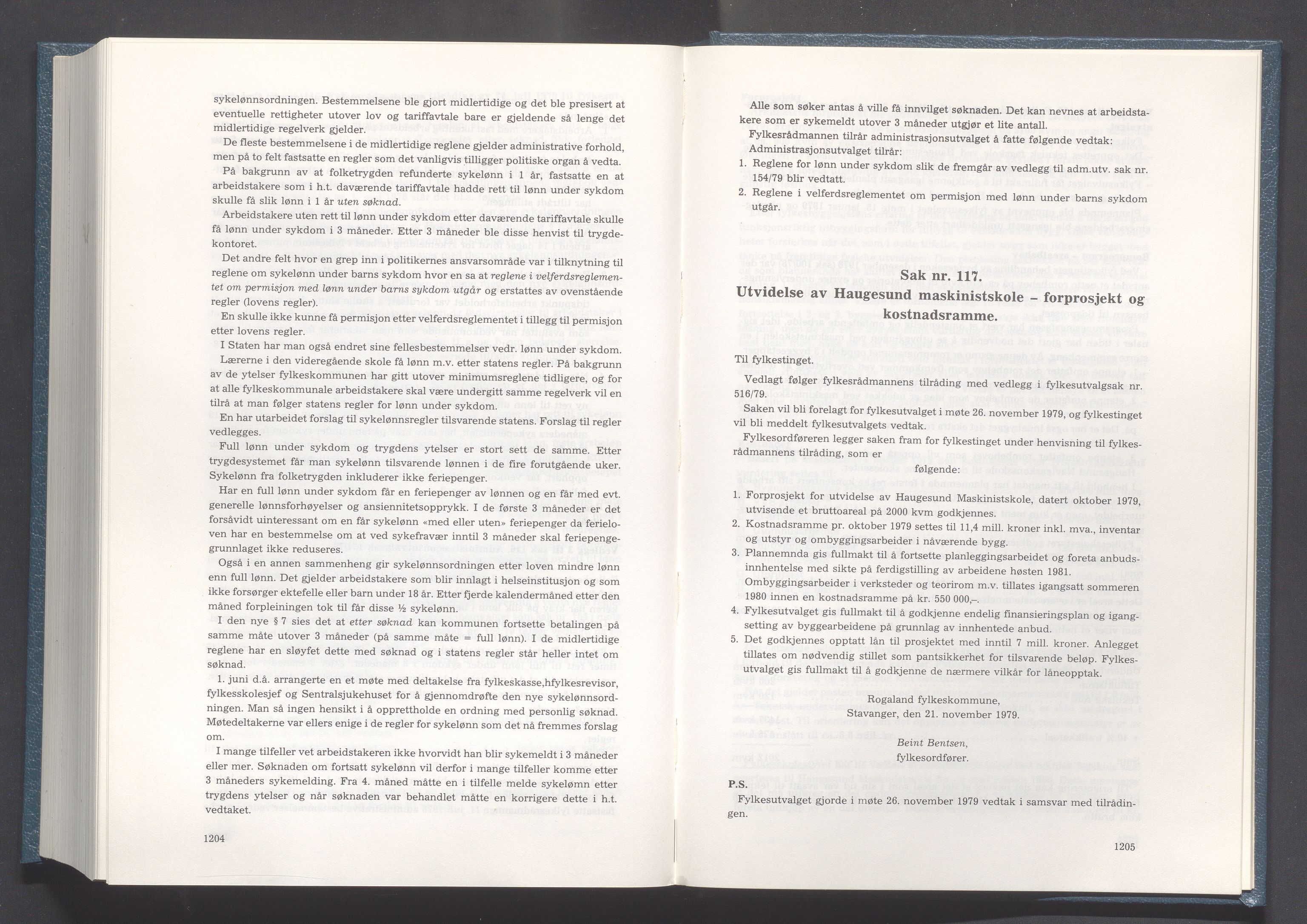 Rogaland fylkeskommune - Fylkesrådmannen , IKAR/A-900/A/Aa/Aaa/L0099: Møtebok , 1979, p. 1204-1205