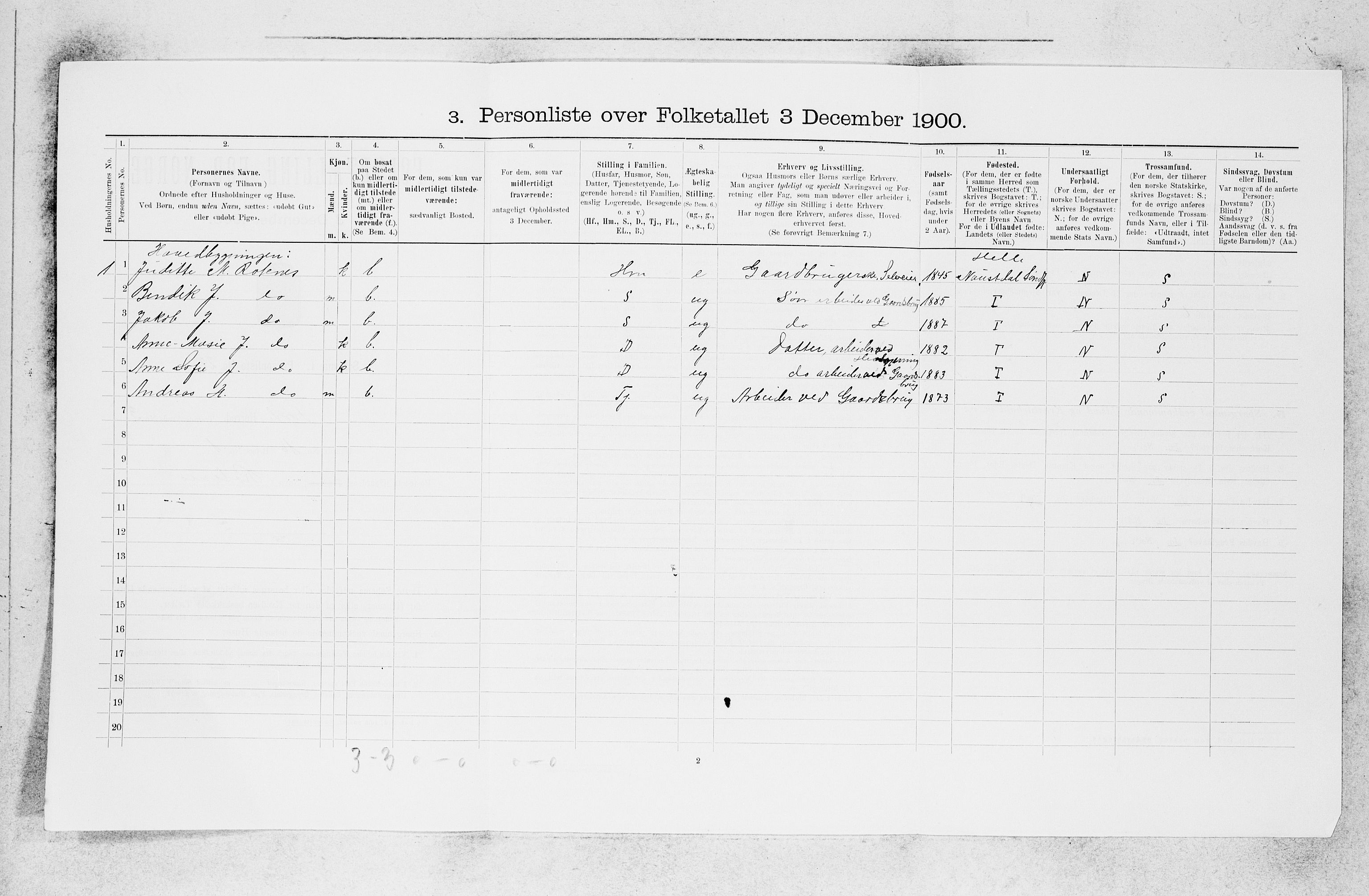 SAB, 1900 census for Førde, 1900, p. 272