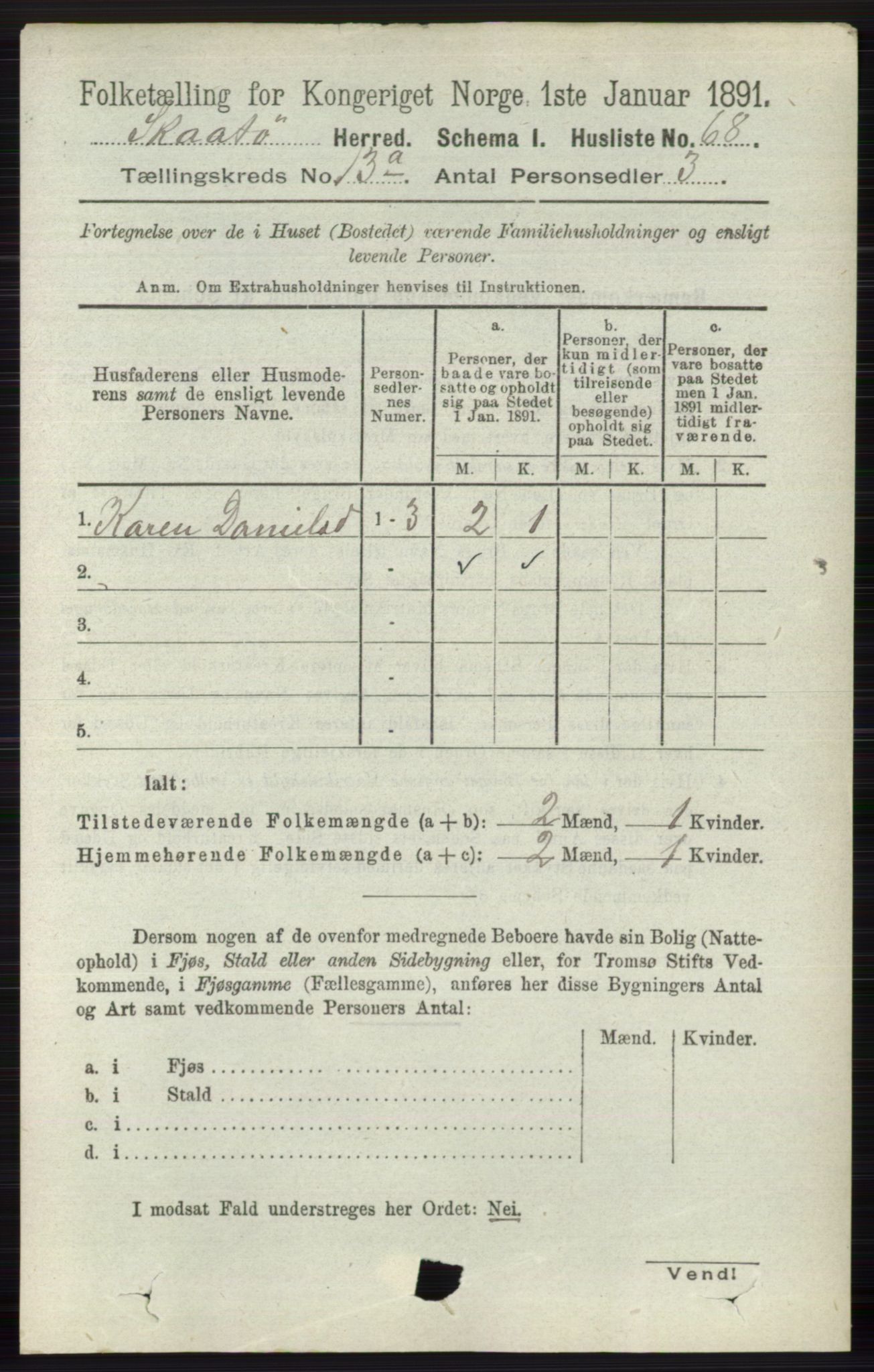 RA, 1891 census for 0815 Skåtøy, 1891, p. 4449