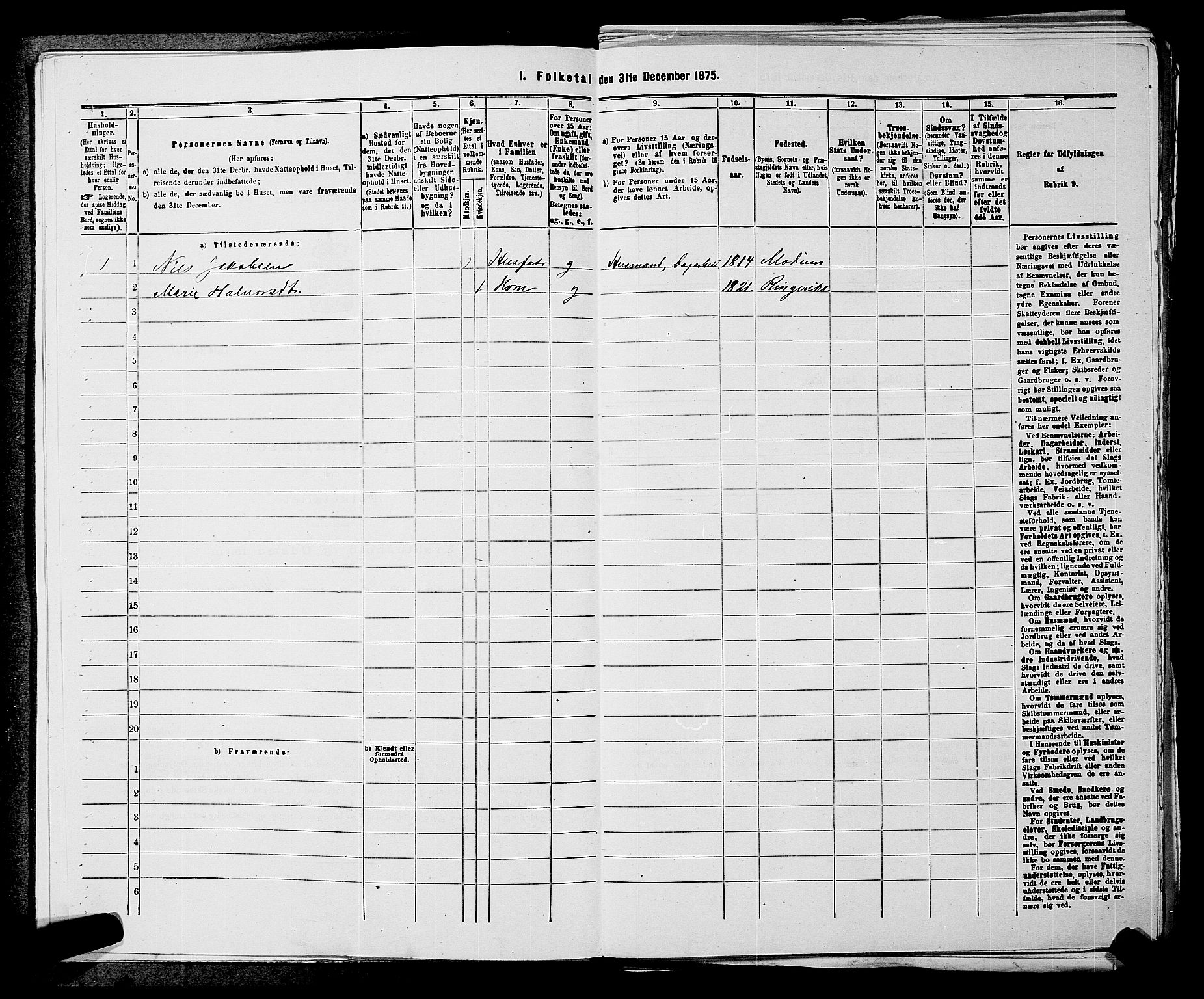 SAKO, 1875 census for 0627P Røyken, 1875, p. 50