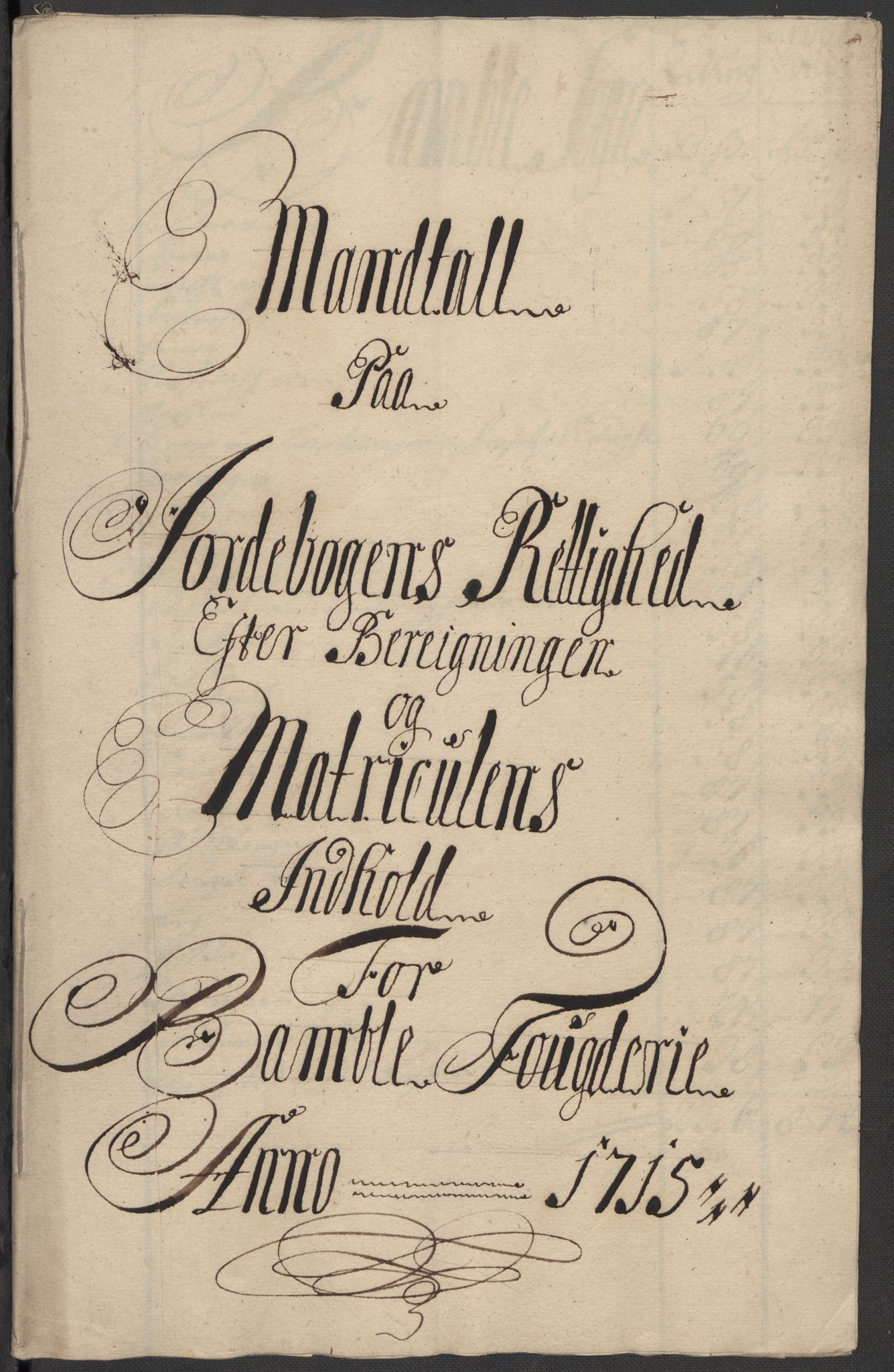Rentekammeret inntil 1814, Reviderte regnskaper, Fogderegnskap, AV/RA-EA-4092/R36/L2127: Fogderegnskap Øvre og Nedre Telemark og Bamble, 1715, p. 205