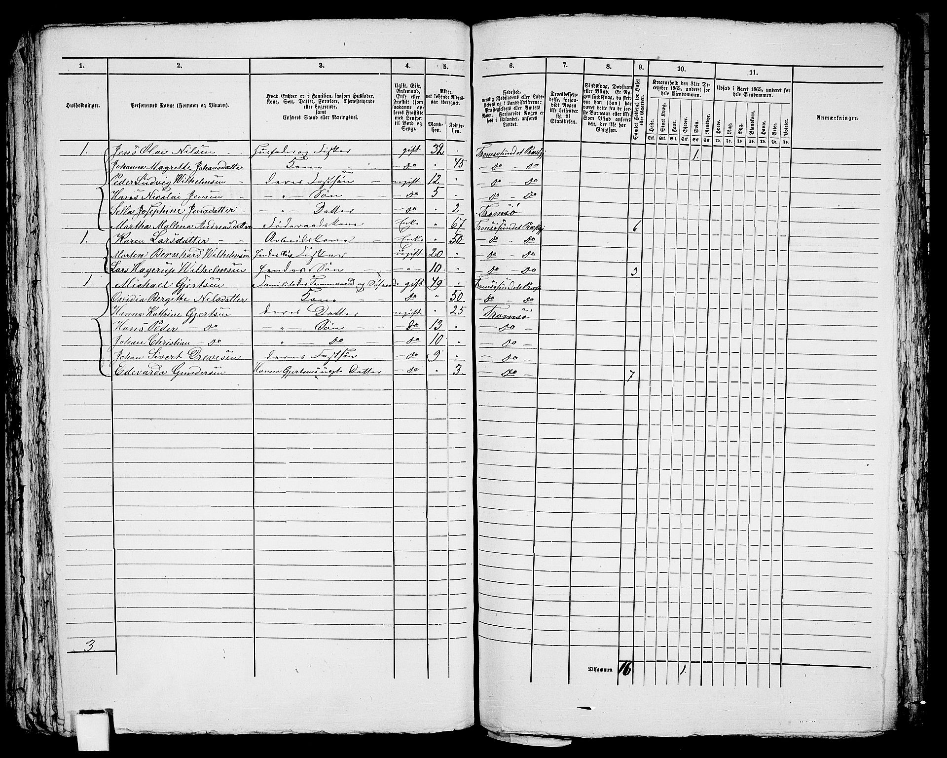 RA, 1865 census for Tromsø, 1865, p. 642