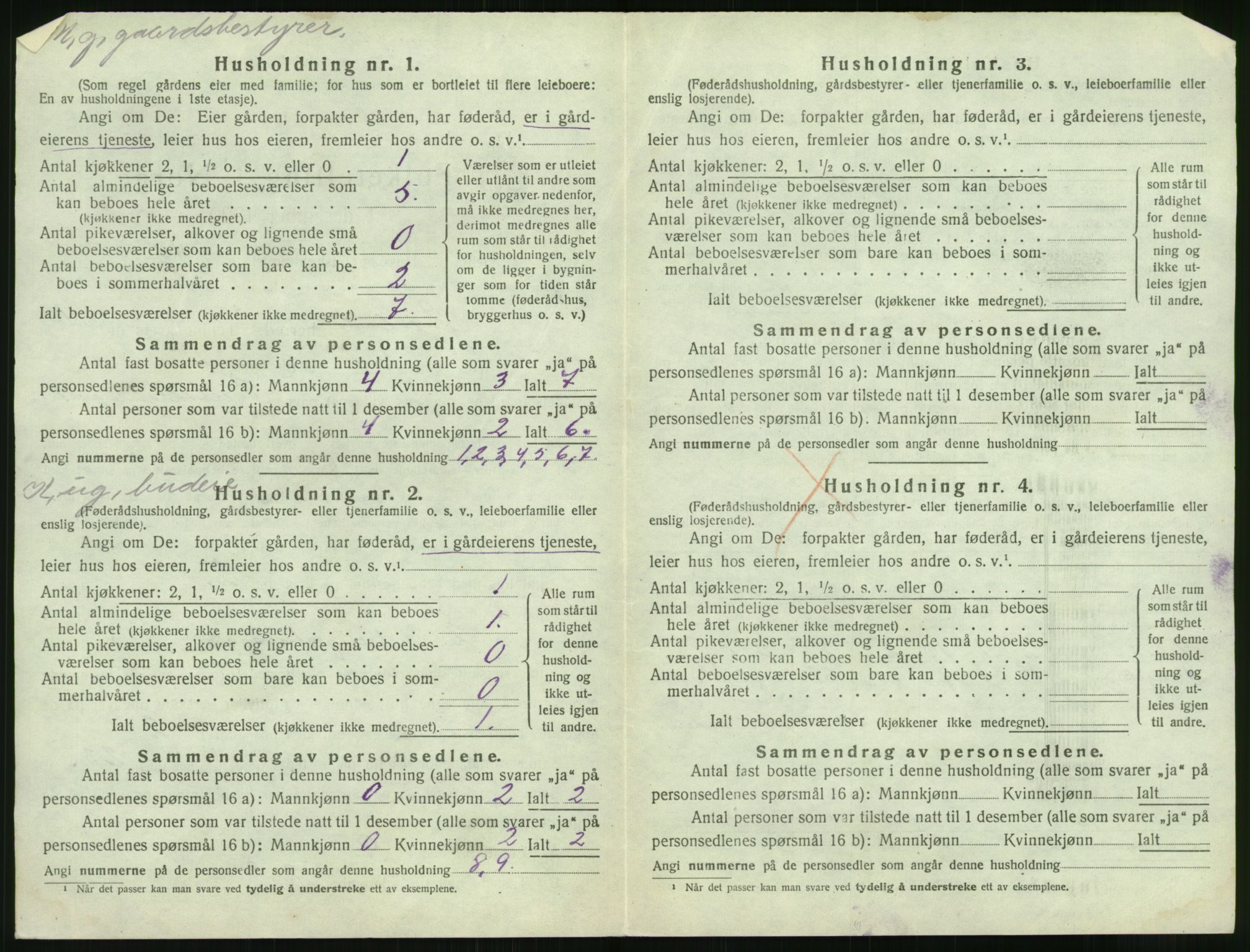 SAK, 1920 census for Øyestad, 1920, p. 495