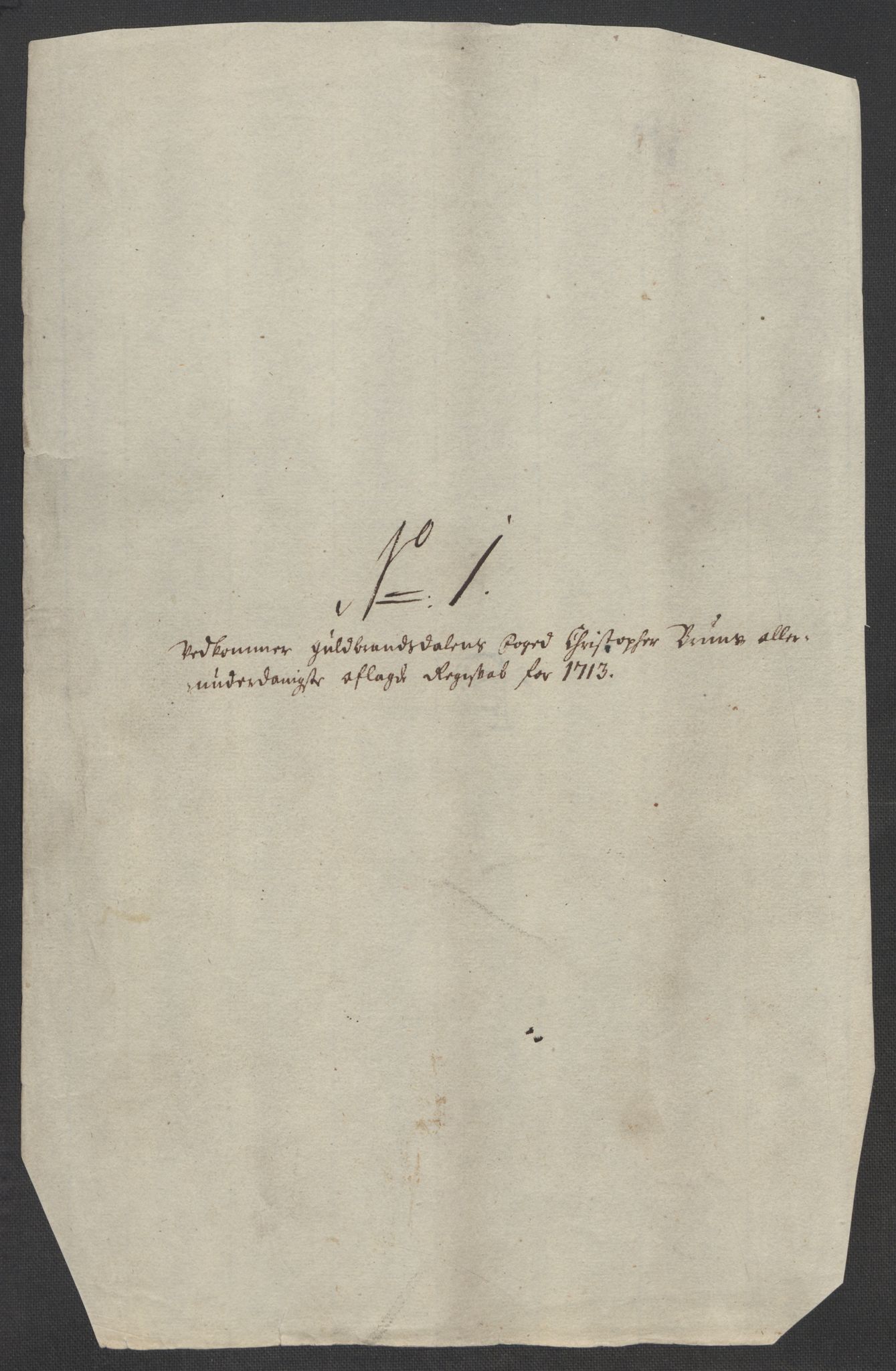 Rentekammeret inntil 1814, Reviderte regnskaper, Fogderegnskap, RA/EA-4092/R17/L1182: Fogderegnskap Gudbrandsdal, 1713, p. 284