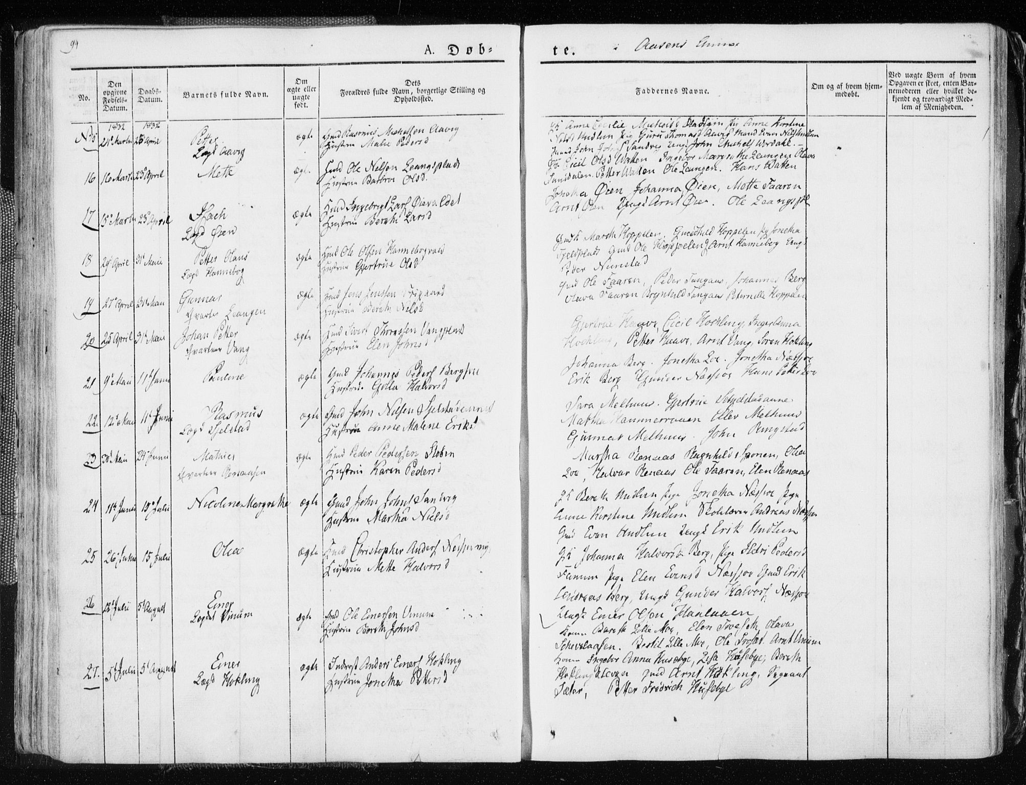 Ministerialprotokoller, klokkerbøker og fødselsregistre - Nord-Trøndelag, SAT/A-1458/713/L0114: Parish register (official) no. 713A05, 1827-1839, p. 94