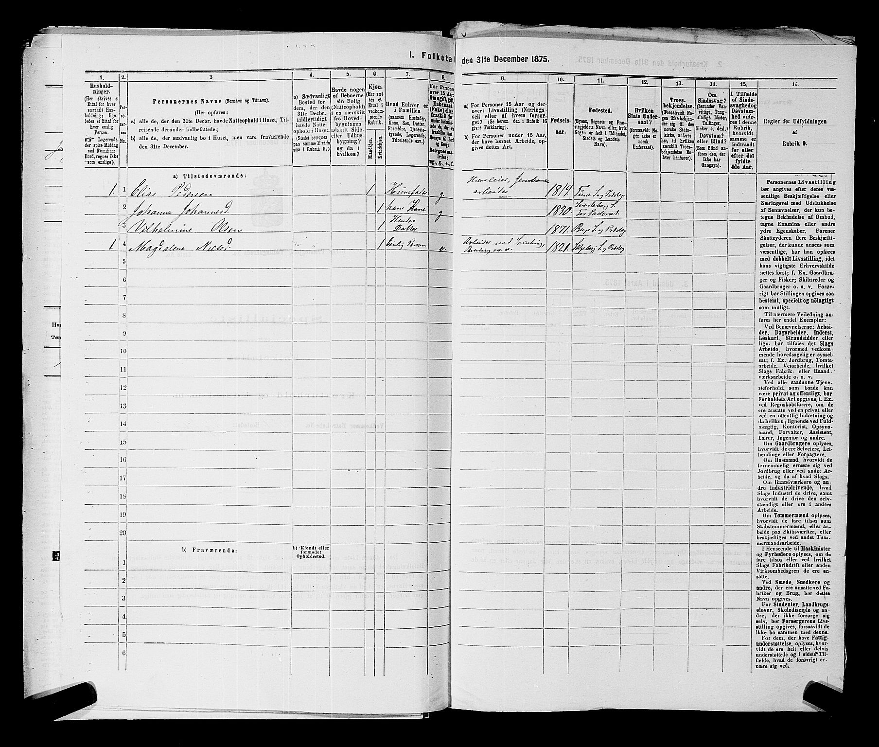 RA, 1875 census for 0116P Berg, 1875, p. 131