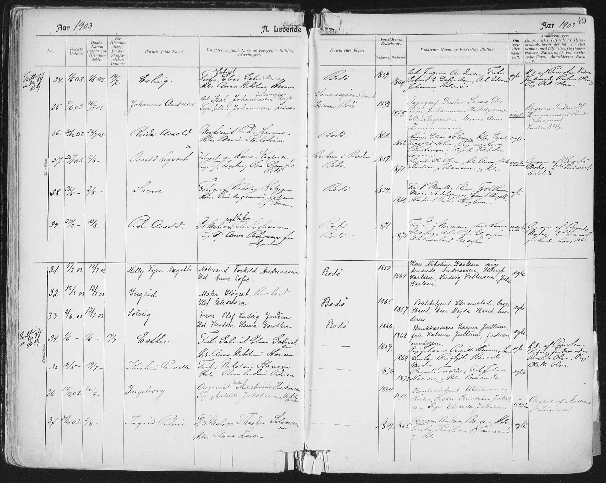 Ministerialprotokoller, klokkerbøker og fødselsregistre - Nordland, AV/SAT-A-1459/801/L0011: Parish register (official) no. 801A11, 1900-1916, p. 49