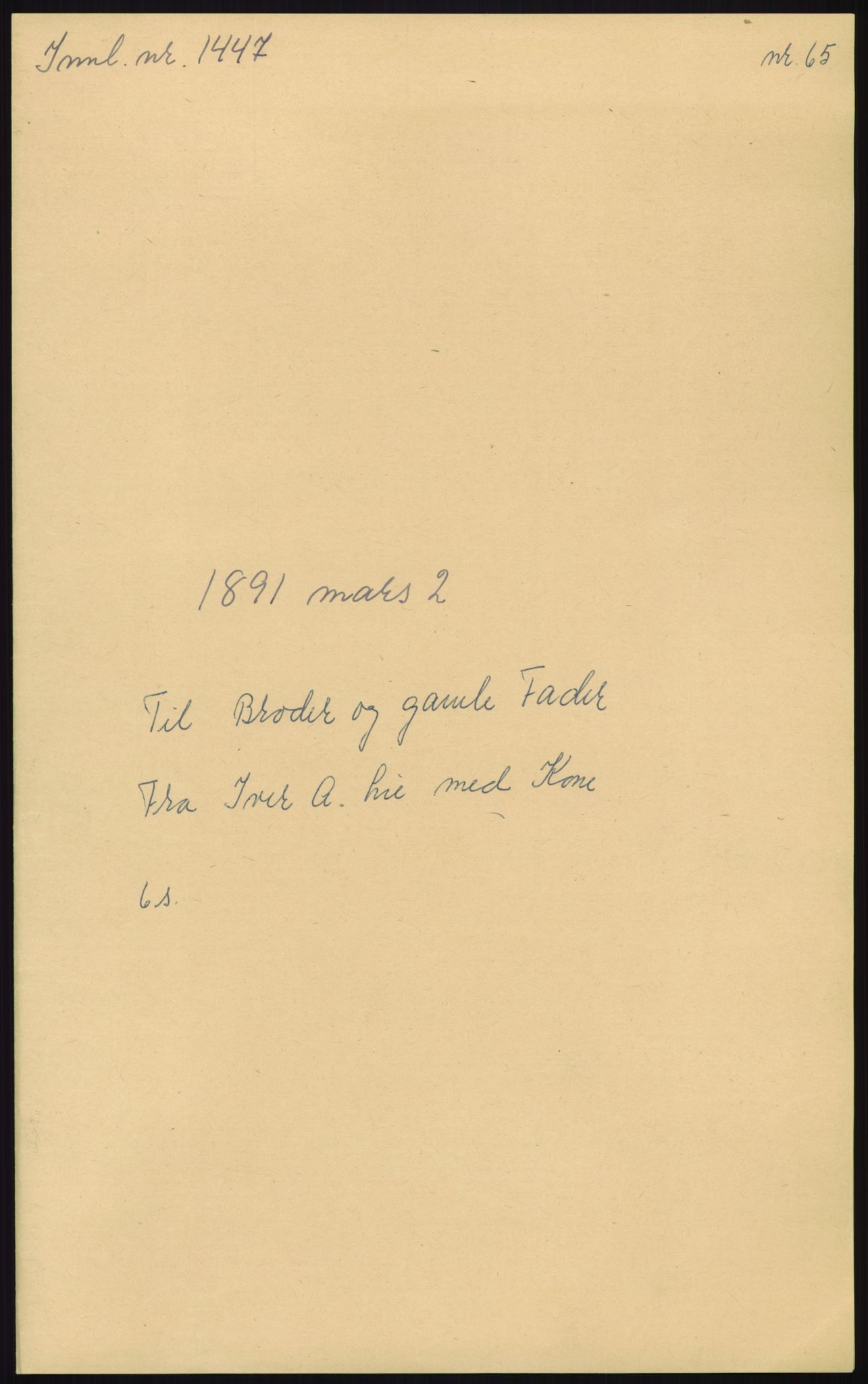 Samlinger til kildeutgivelse, Amerikabrevene, RA/EA-4057/F/L0012: Innlån fra Oppland: Lie (brevnr 1-78), 1838-1914, p. 915