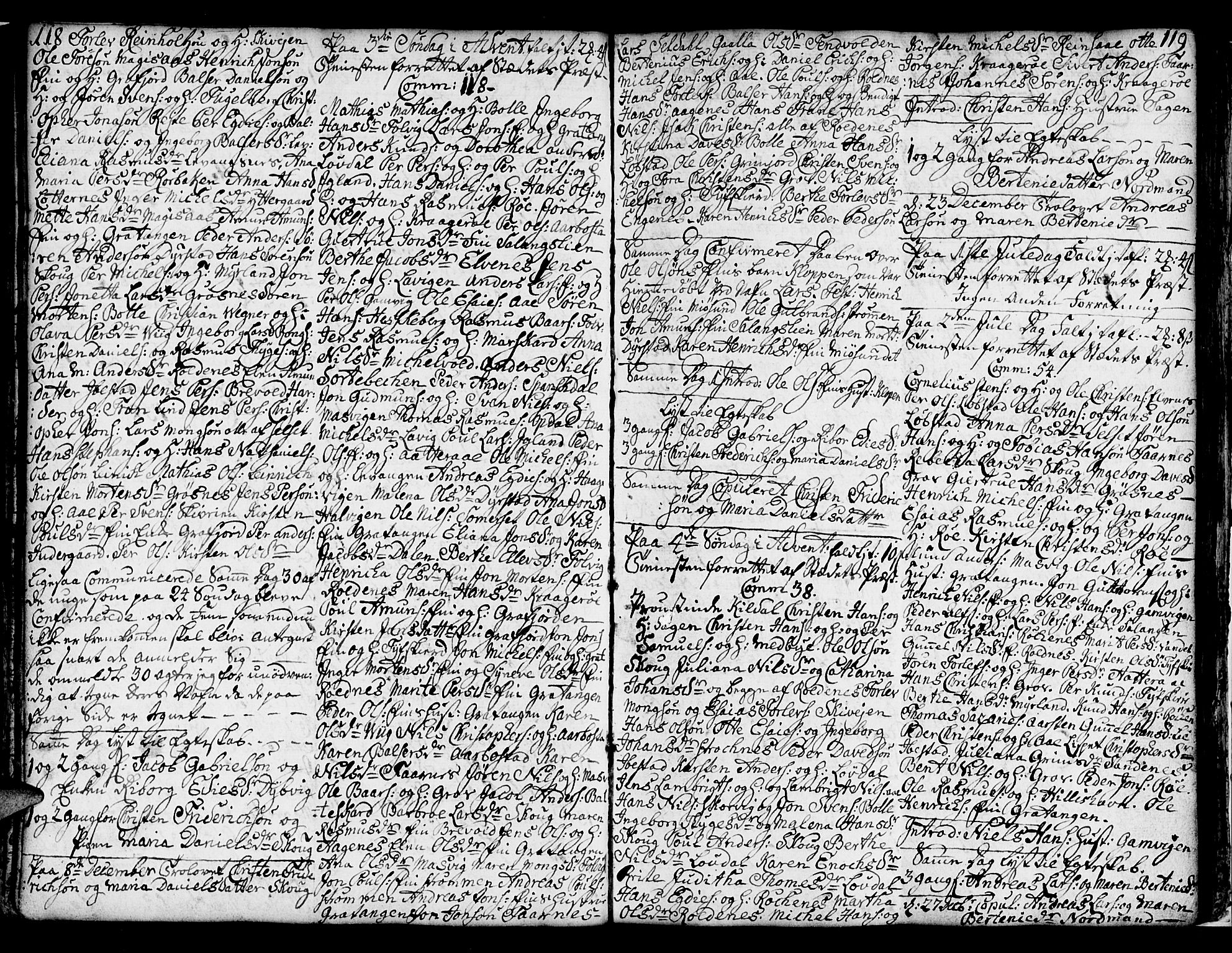 Ibestad sokneprestembete, SATØ/S-0077/H/Ha/Hab/L0001klokker: Parish register (copy) no. 1, 1776-1808, p. 118-119